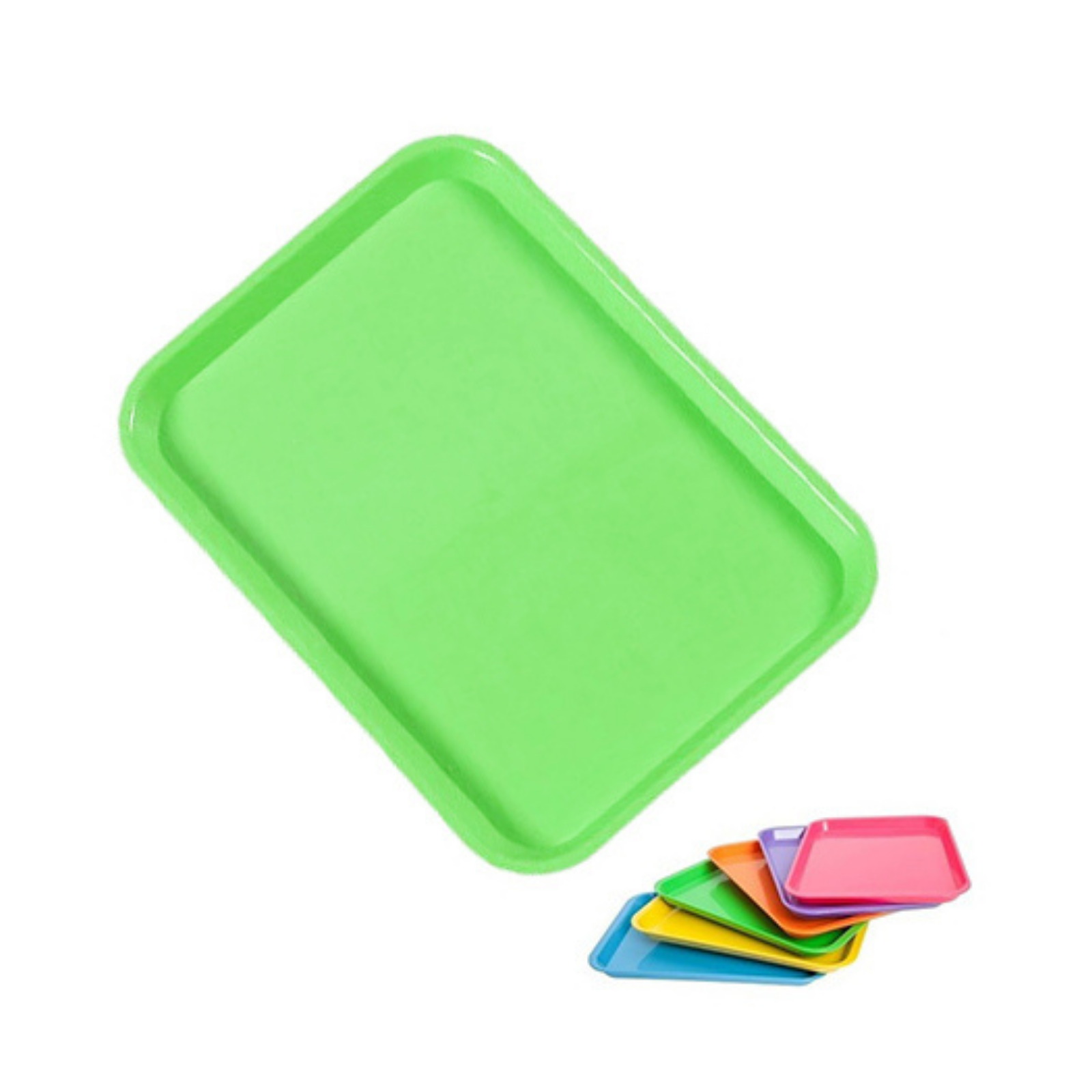 Set-Up Plastic Flat Trays, # E, Neon Green, 1/Pk, 300EF-4N product image