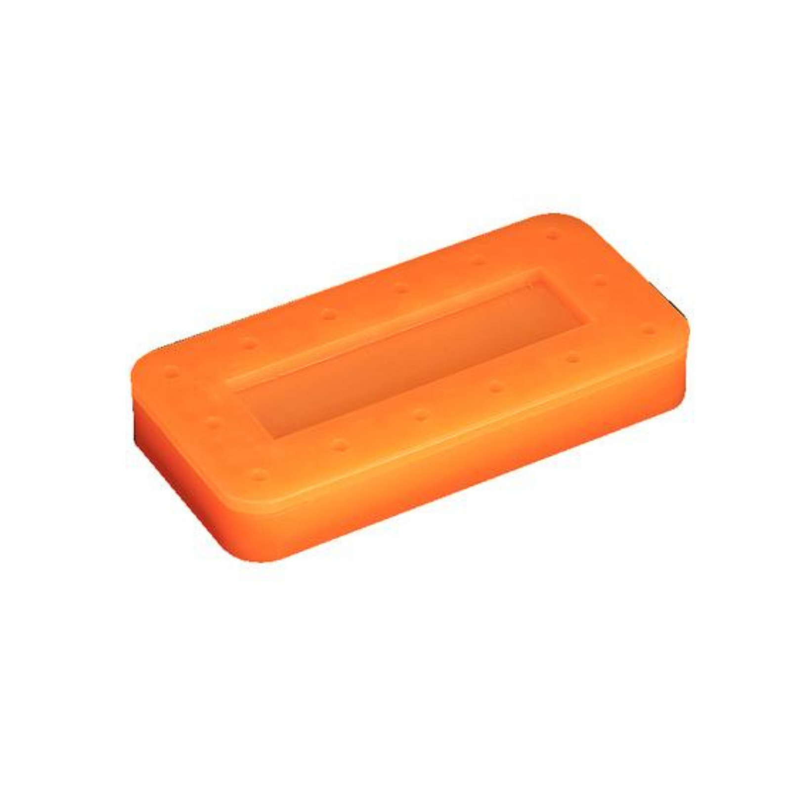 Silicone Magnetic Bur Block 14-Hole Rectangular Neon-Tangerine, 400BR2-12N product image