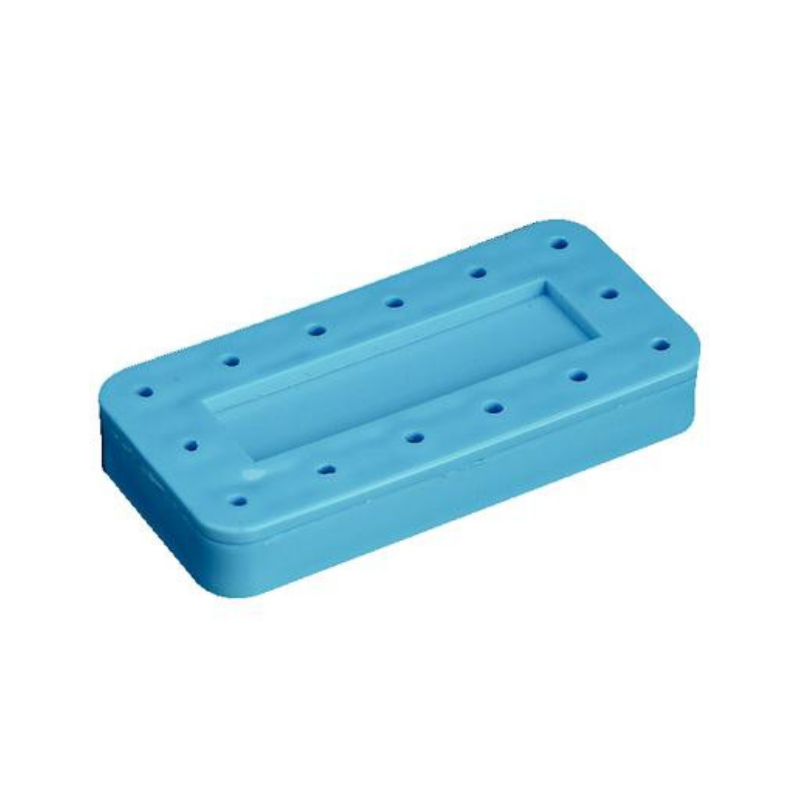 Silicone Magnetic Bur Block 14-Hole Rectangular Blue, 400BR2-2 product image