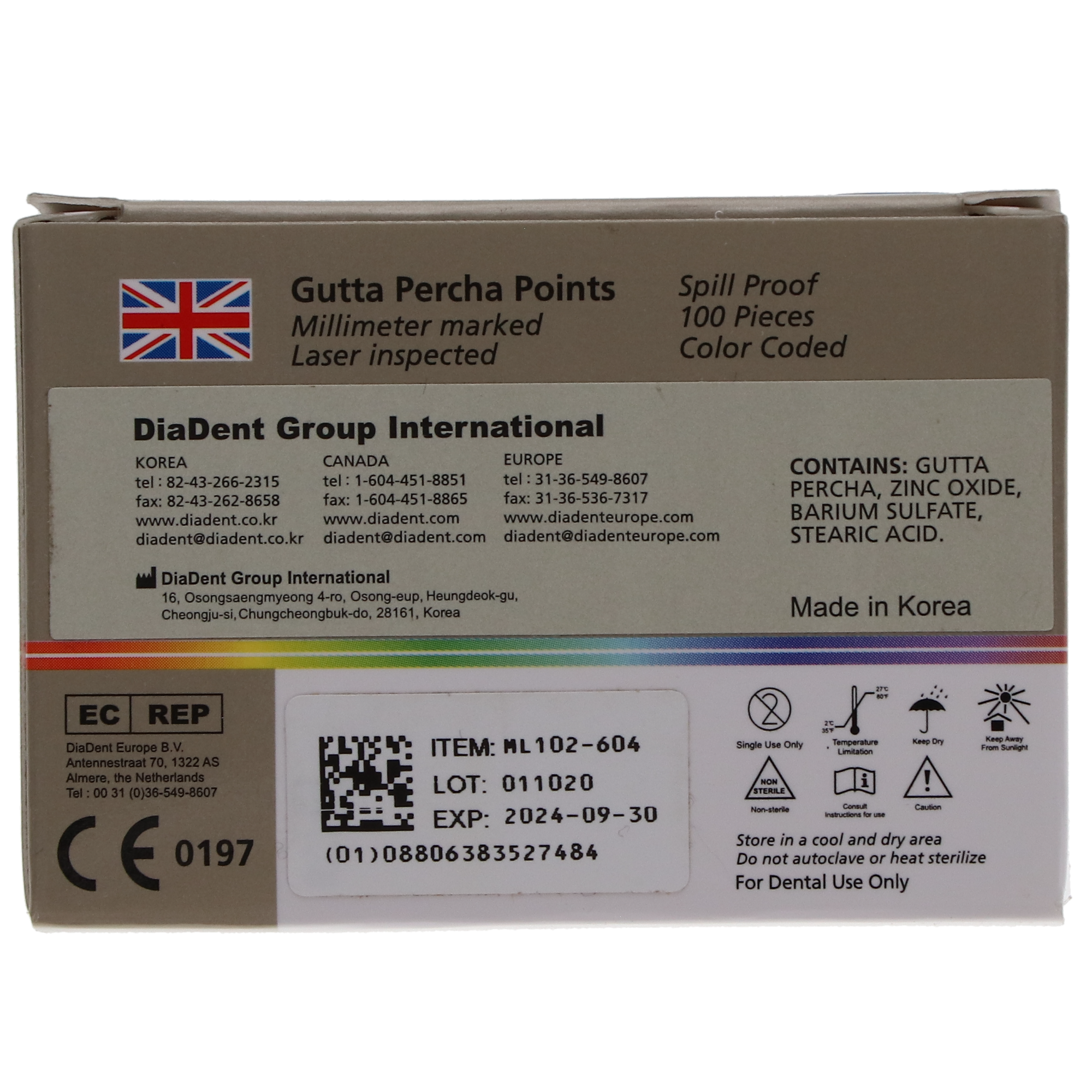 Gutta Percha, ML.029, Accessory Sizes, MMGP Spillproof #F, 100/Pk, ML102-S604 thumbnail 4