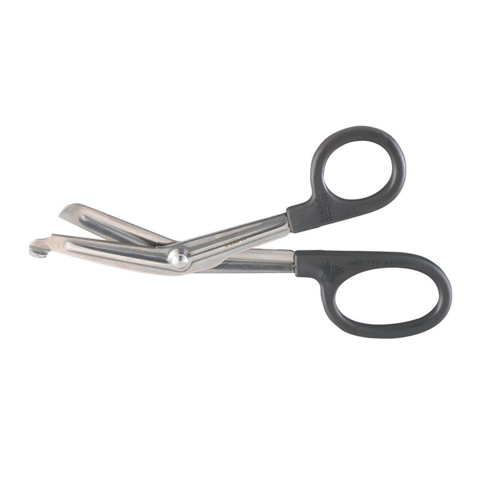 Universal Bandage Scissors 7.5" Serrated Black Handle thumbnail 3
