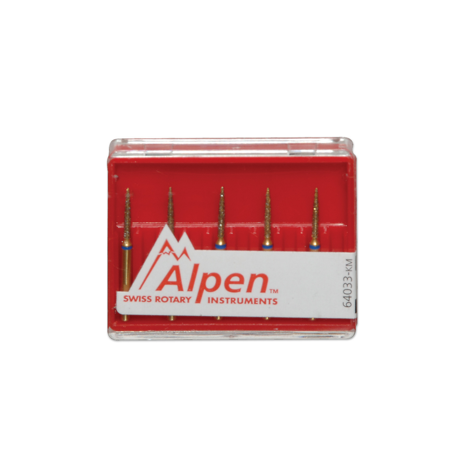 Alpen Multilayer Diamond Burs, FG, Esthetic Finishing, # 133, 1.0 mm, Fine, Red, 5/Pk, 60032681 product image
