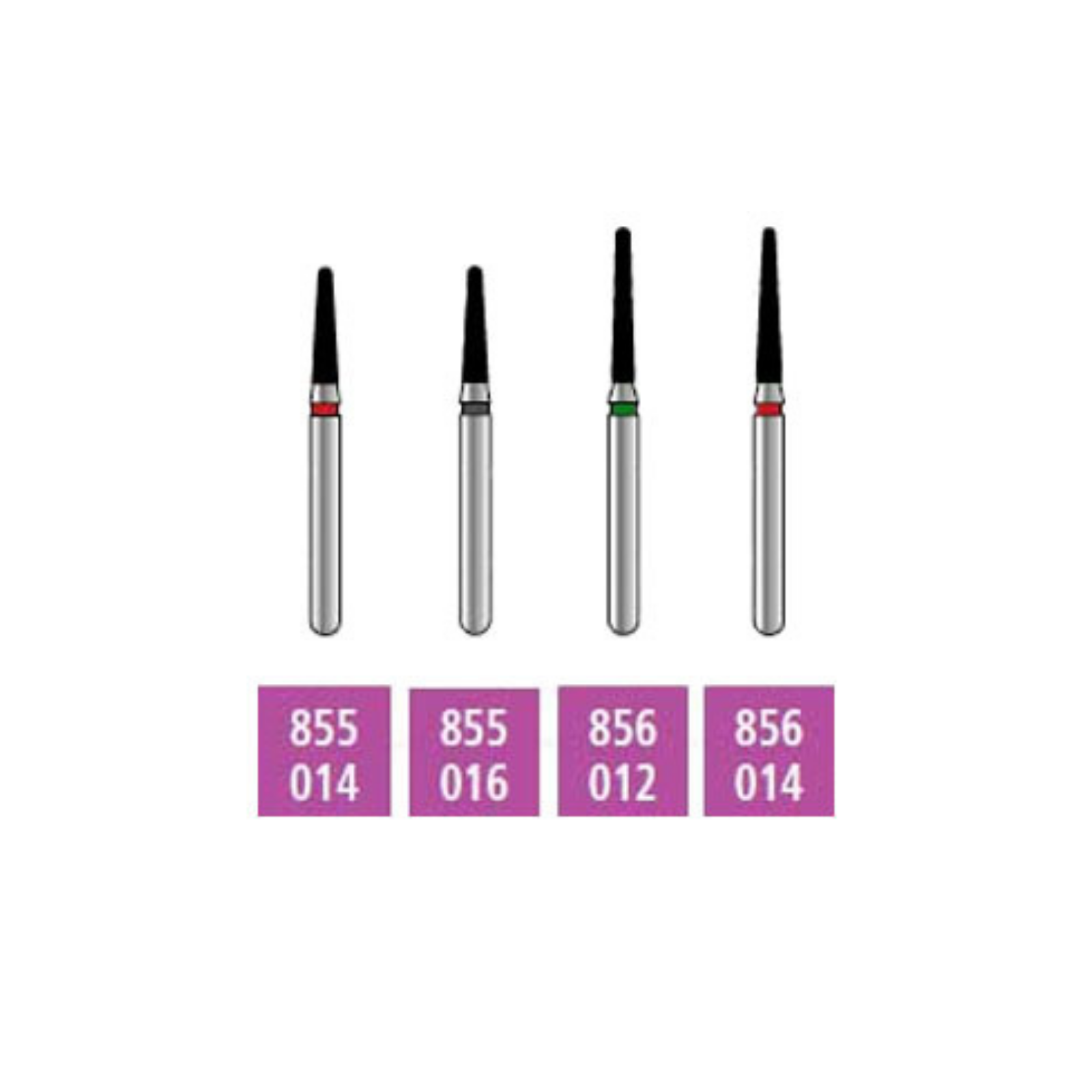 Alpen x1 Sterile Single-Use Diamond Burs, FG, Round End Taper, # 856, 1.4 mm, Medium, Gray, 25/Pk, X856M014 product image