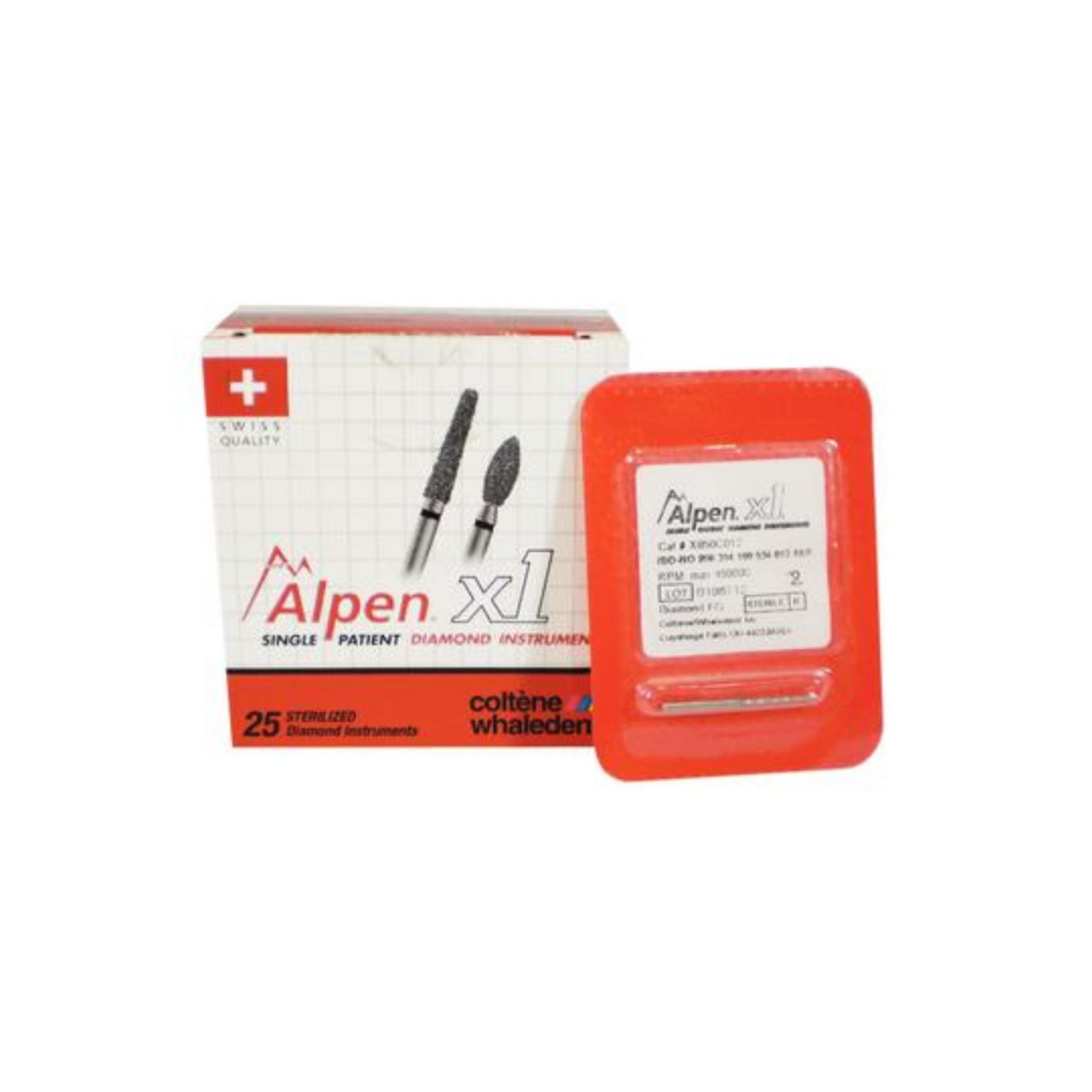 Alpen x1 Sterile Single-Use Diamond Burs, FG, Flame, # 859, 1.4 mm, Medium, Gray, 25/Pk, X859M014 product image