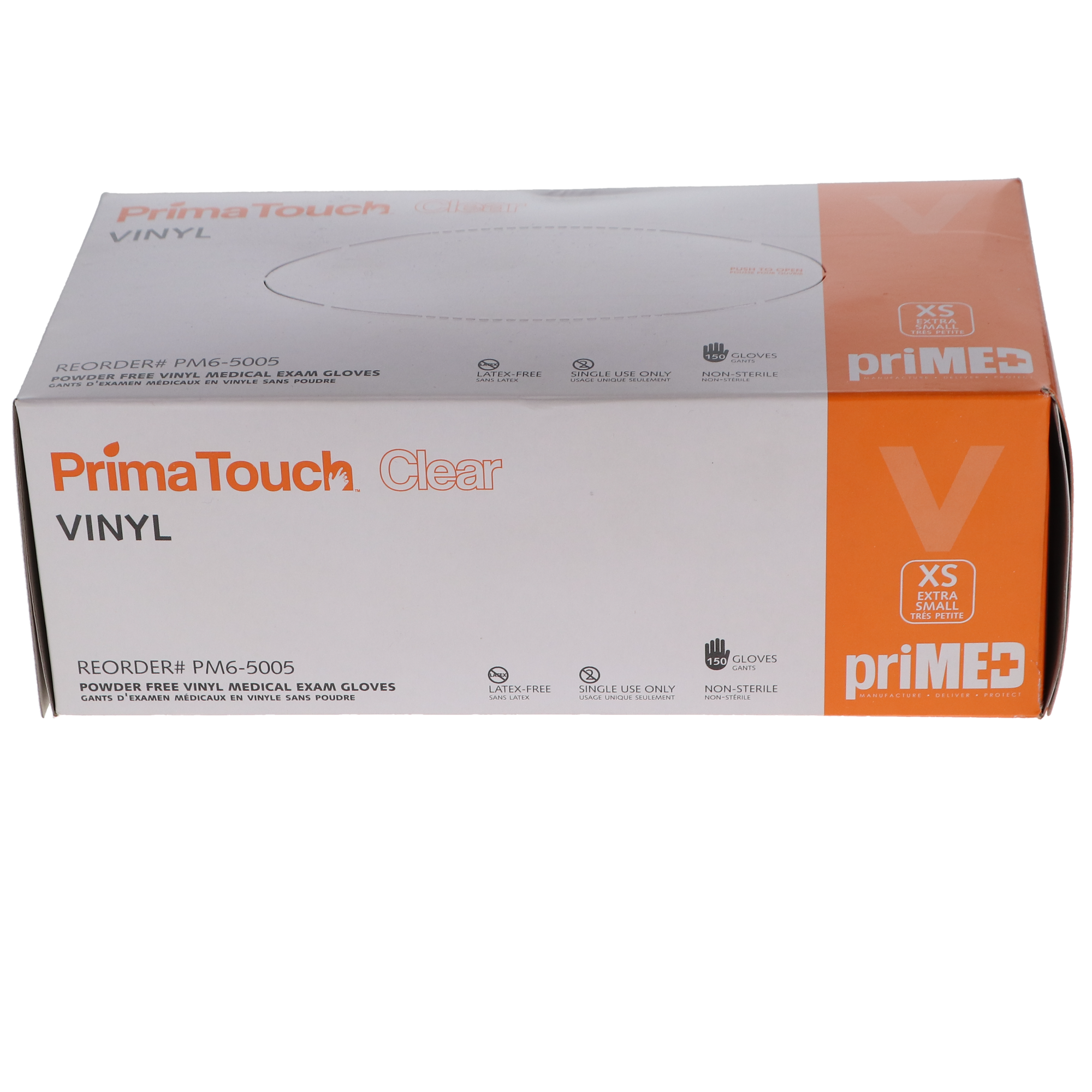 Clear, Vinyl Exam Gloves, 150/Box, X-Small, PM6-5005 product image
