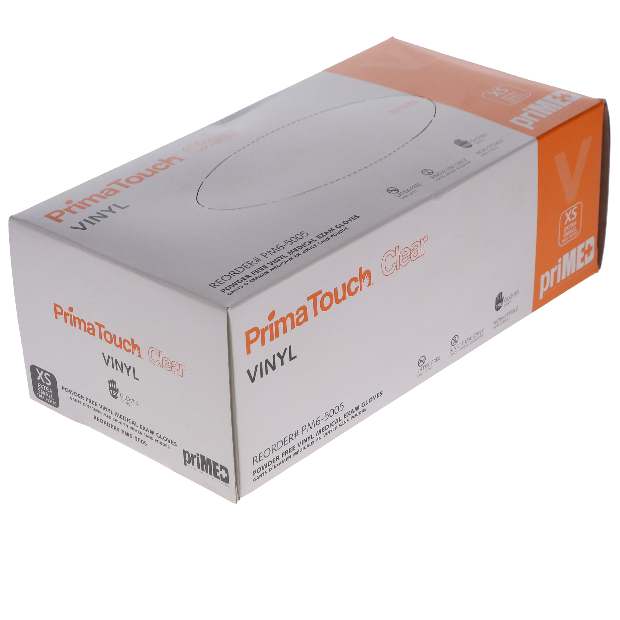 Clear, Vinyl Exam Gloves, 150/Box, X-Small, PM6-5005 thumbnail 2