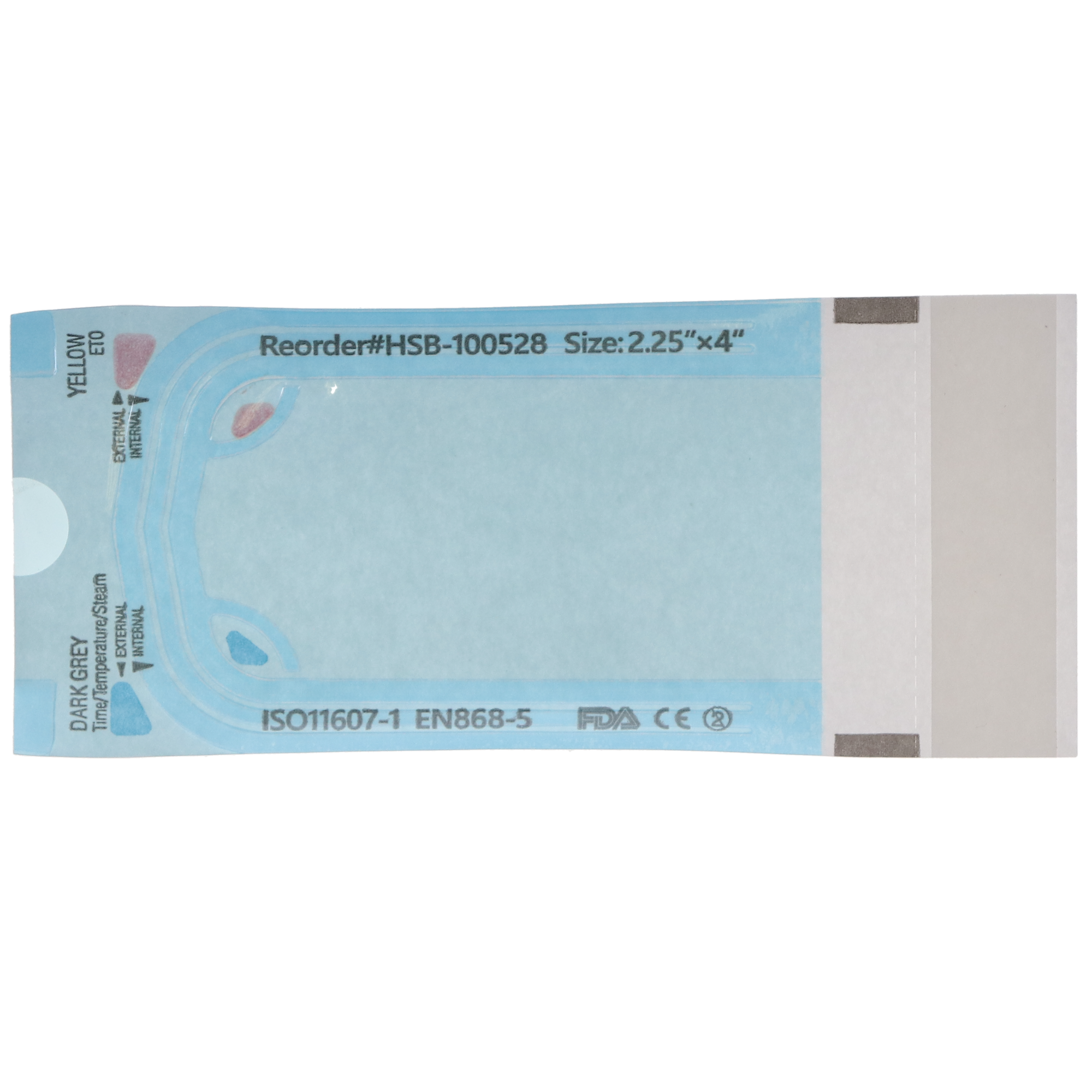 Sterilization Pouch, Class 4, Self-Sealing, Blue Film, 2.25"Â xÂ 4" 200/Pack, 100528 product image