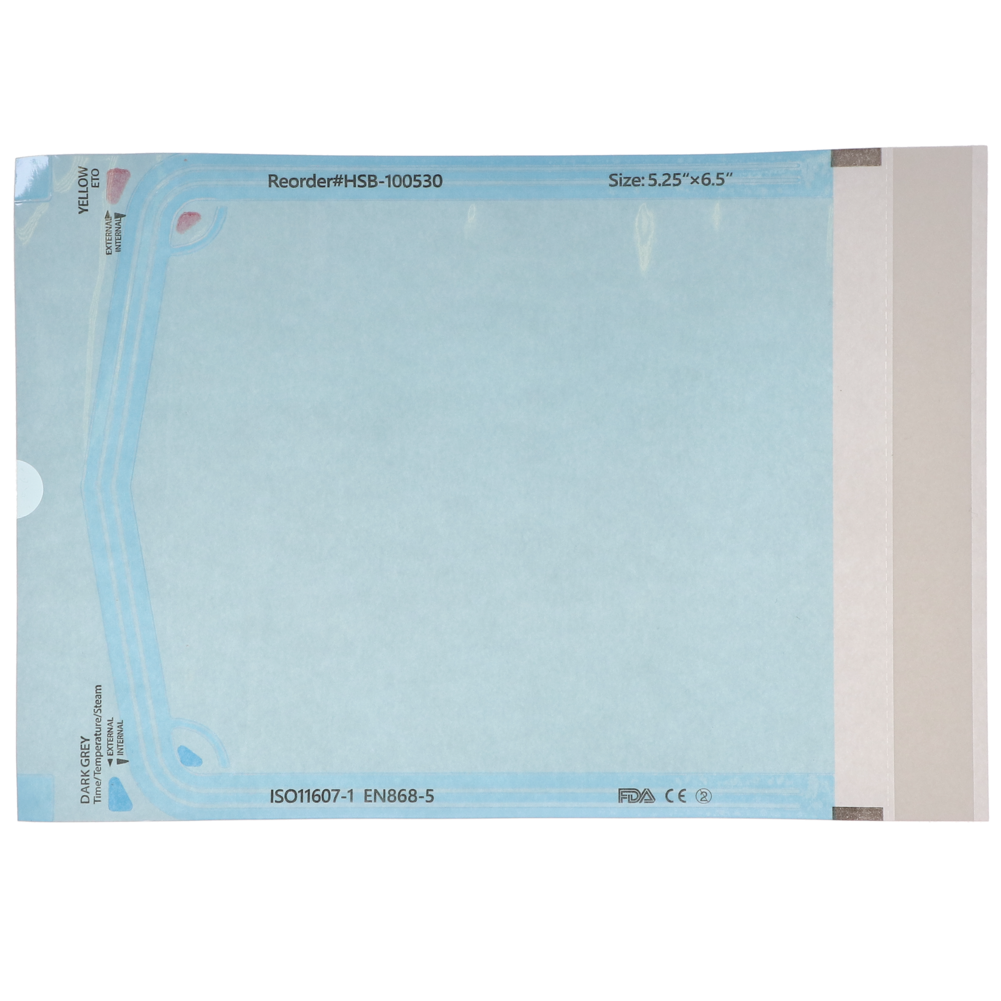 Sterilization Pouch, Class 4, Self-Sealing, Blue Film, 5.25"Â xÂ 6.5" 200/Pack, 100530 product image