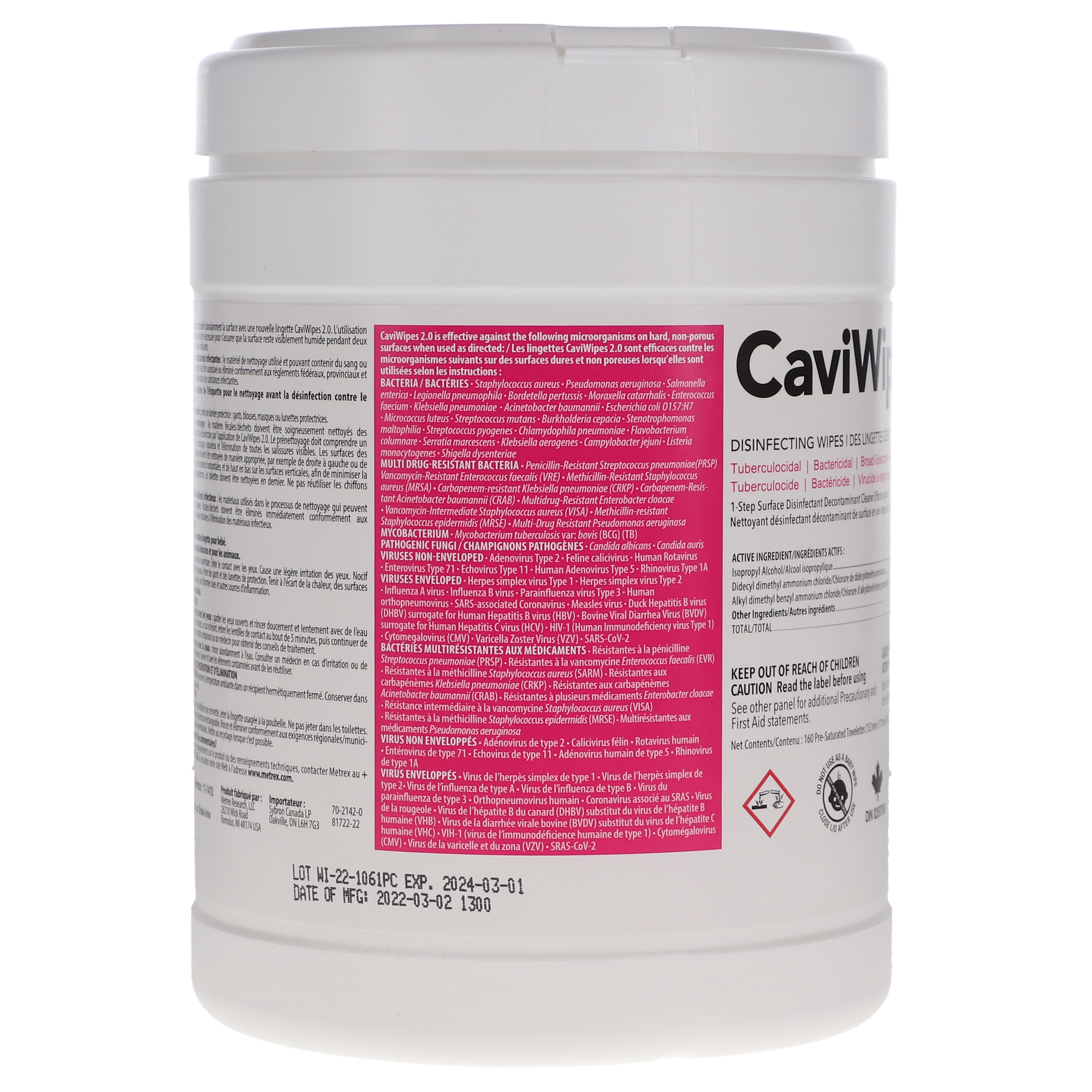 CaviWipes 2.0 Towelettes Disinfect Large 160/Cn thumbnail 2