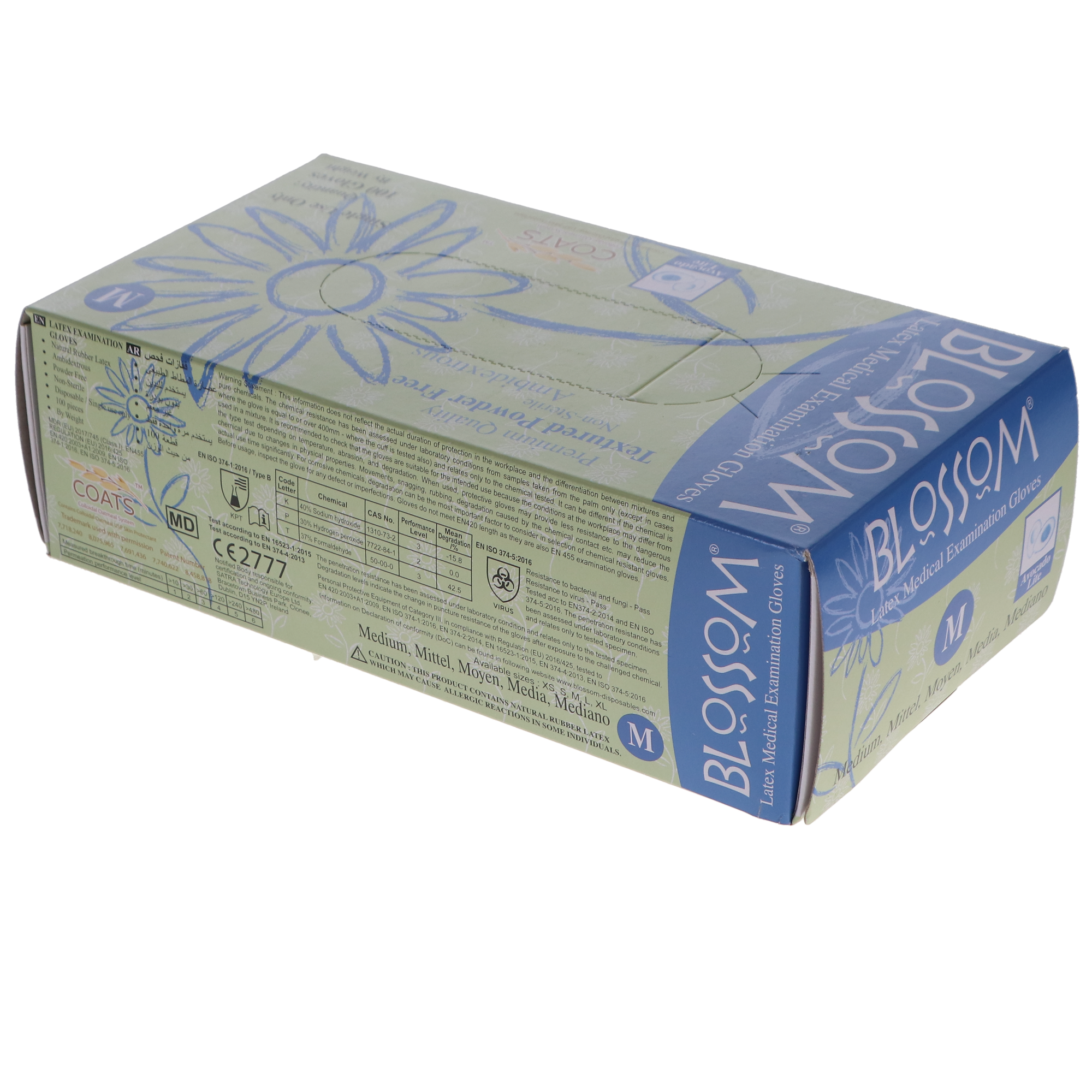 Blossom PF Latex Glove with C.O.A.T.S. Medium 100/Bx, BM-68897 thumbnail 2