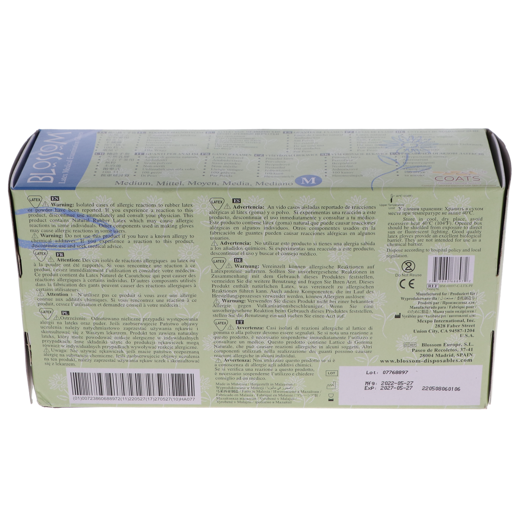 Blossom PF Latex Glove with C.O.A.T.S. Medium 100/Bx, BM-68897 thumbnail 3