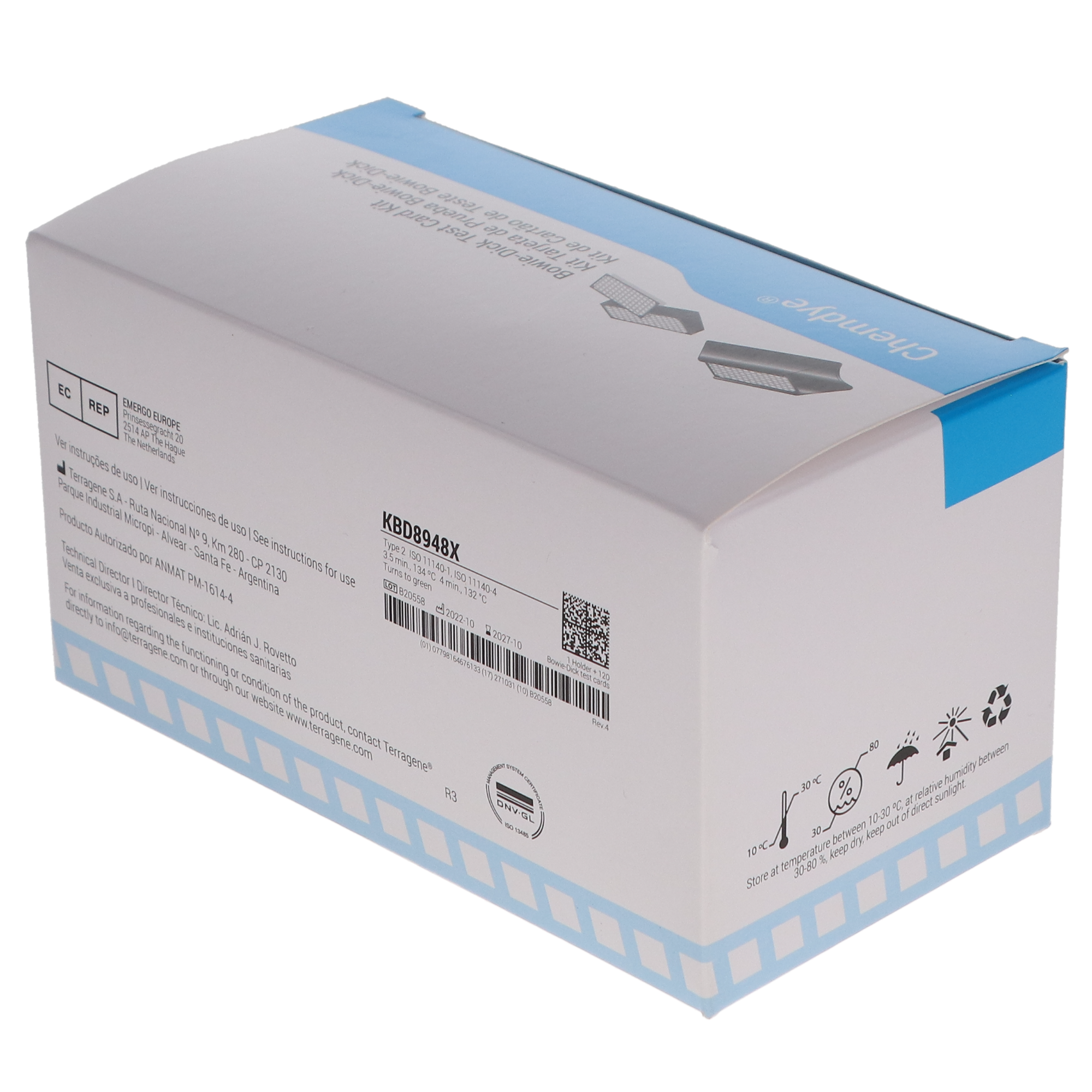 Bowie Dick Kit - 120 Cards &amp; Holder, KBD8948X thumbnail 5