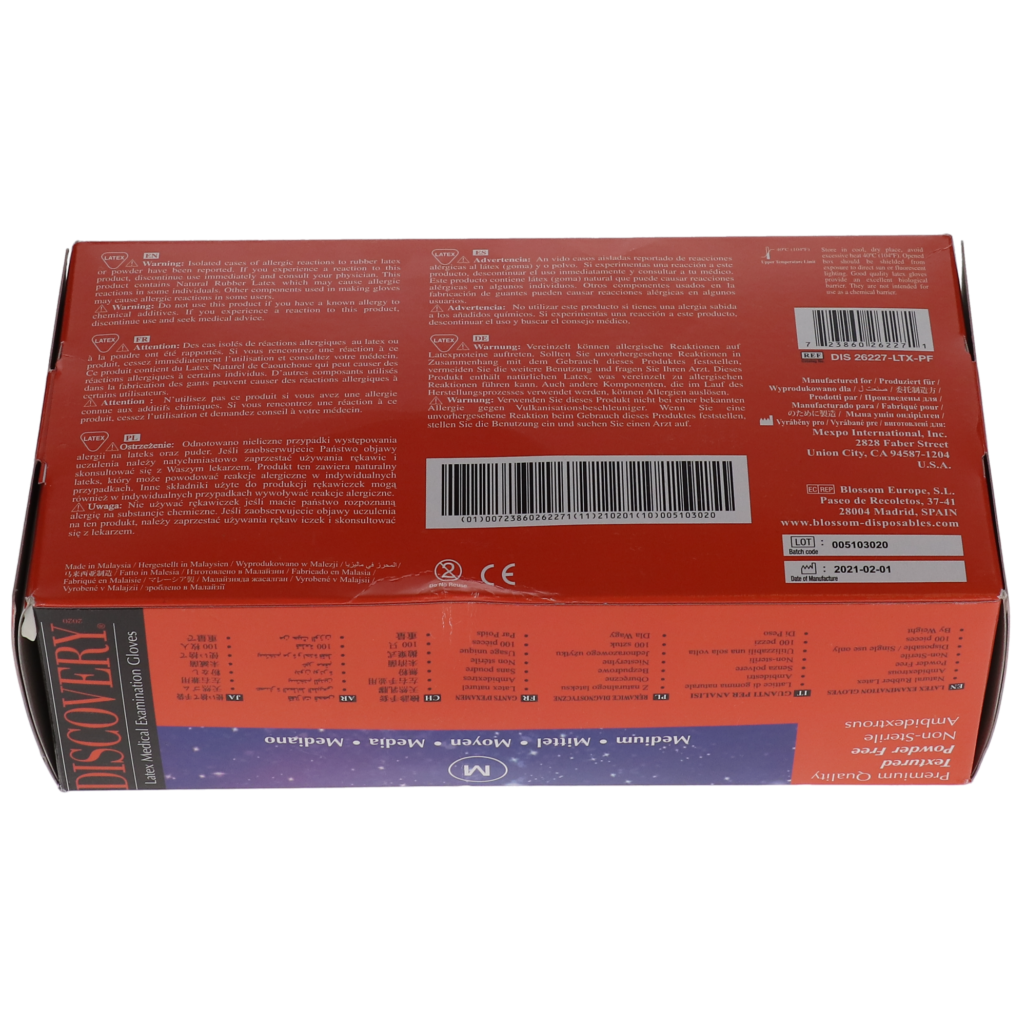 Blossom, Discovery, PF Latex Glove Medium 100/Bx, DIS 26227-LTX-PF (Discontinued) thumbnail 2