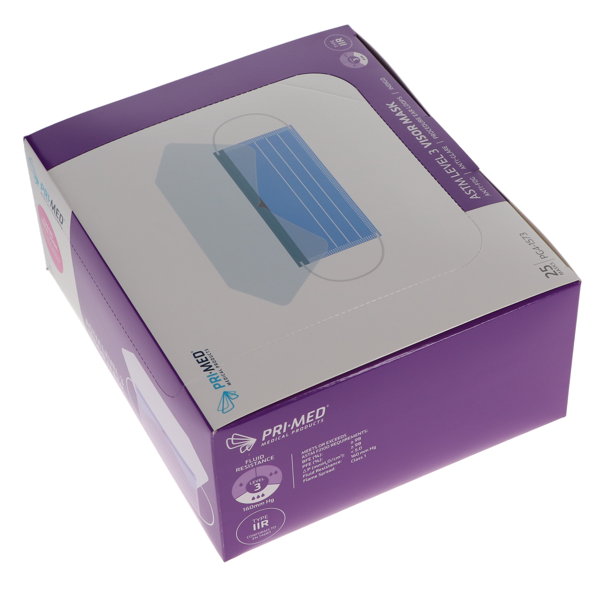 Procedure Ear Loop Face Mask with a Visor, Anti-Fog Foam, 25/Pk, PG4-1573 thumbnail 3