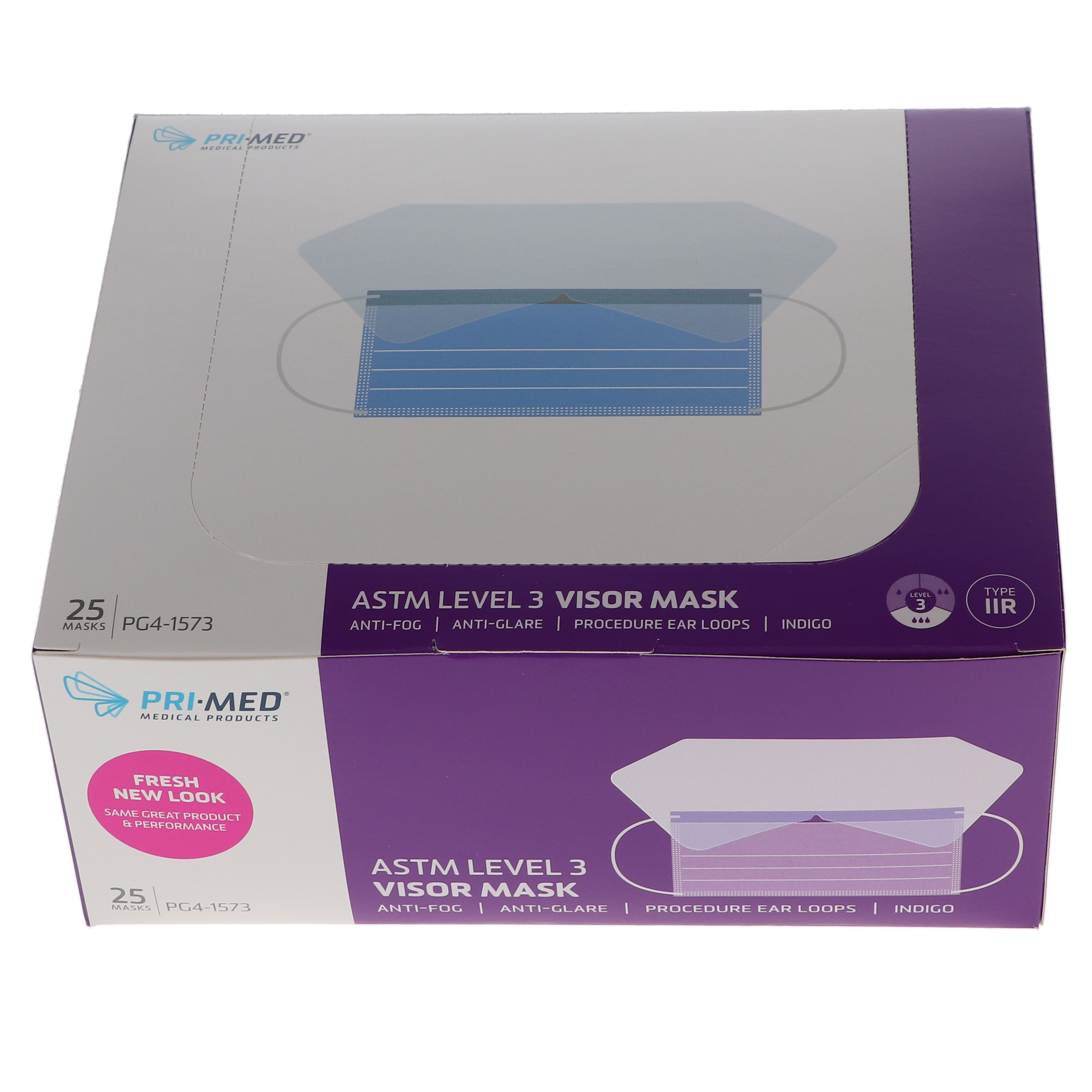 Procedure Ear Loop Face Mask with a Visor, Anti-Fog Foam, 25/Pk, PG4-1573 thumbnail 4