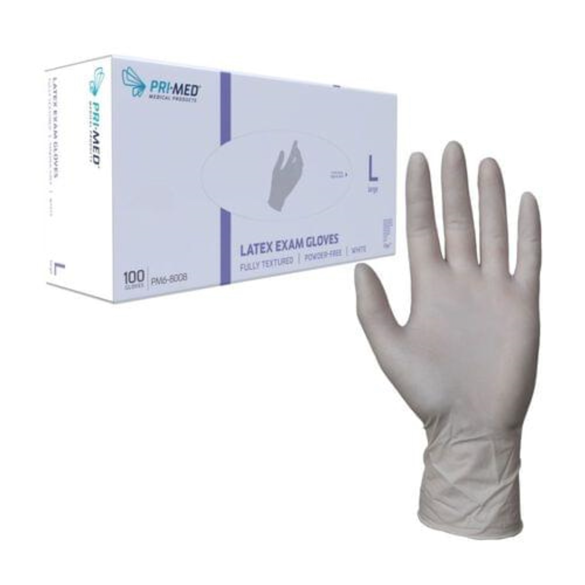 PRIMED LATEX EXAM GLOVES FLEX™  Large 100/box, PM6-8008 product image