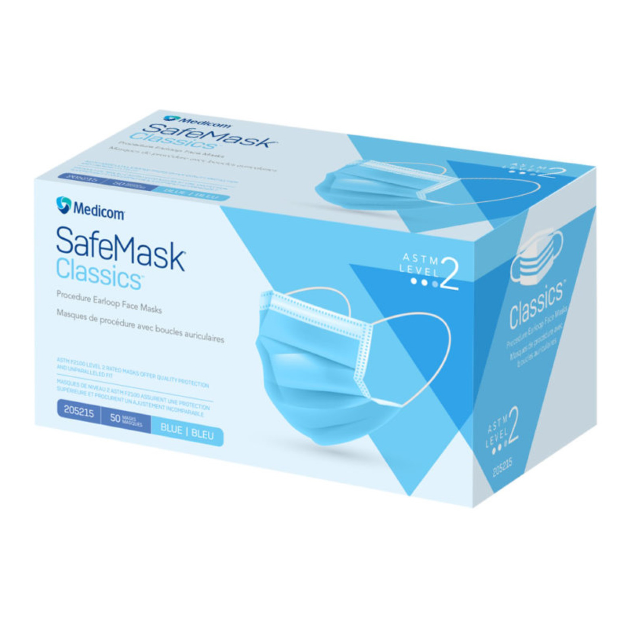 SafeMask Classics Earloop Masks L2 50/Box Blue, 205215 thumbnail 2