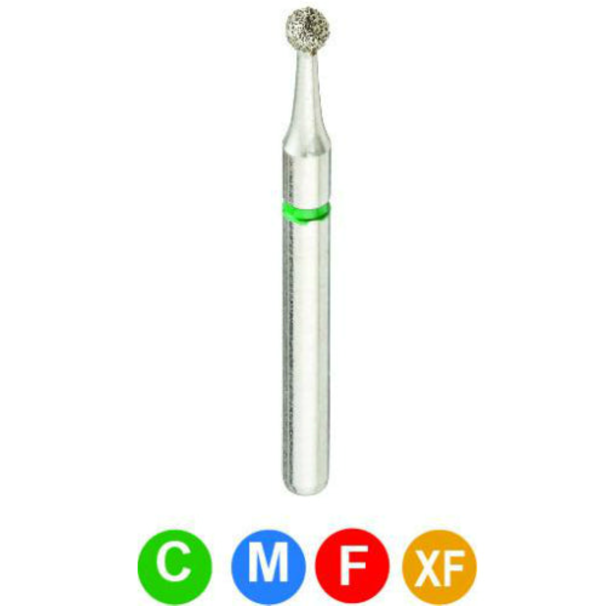 Diamond Burs, FG, Round, Fine, Red, 1.4 mm, 801-014F, 5/Pk, A2LF product image