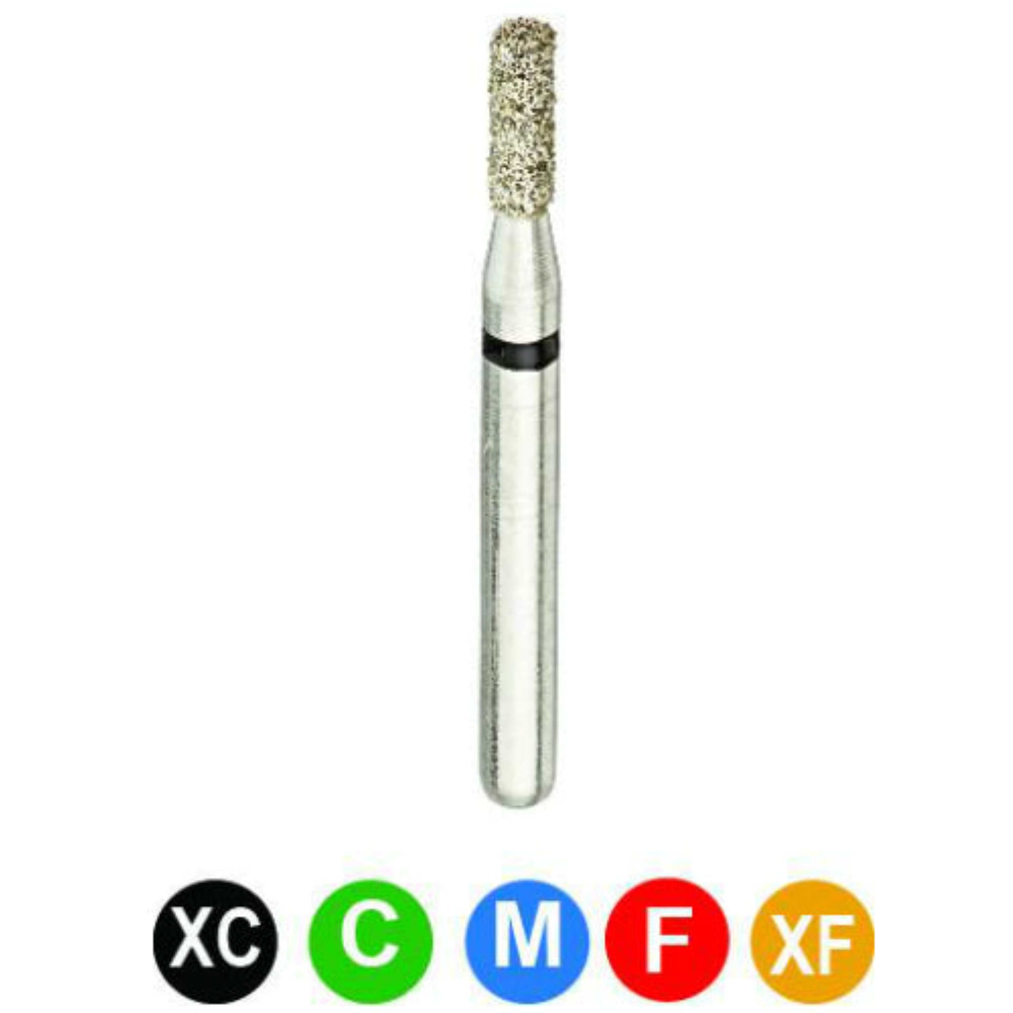 Diamond Burs, FG, Flat End Cylinder, Medium, Blue, 1.2 mm, 835-012M, 5/Pk, A13 product image
