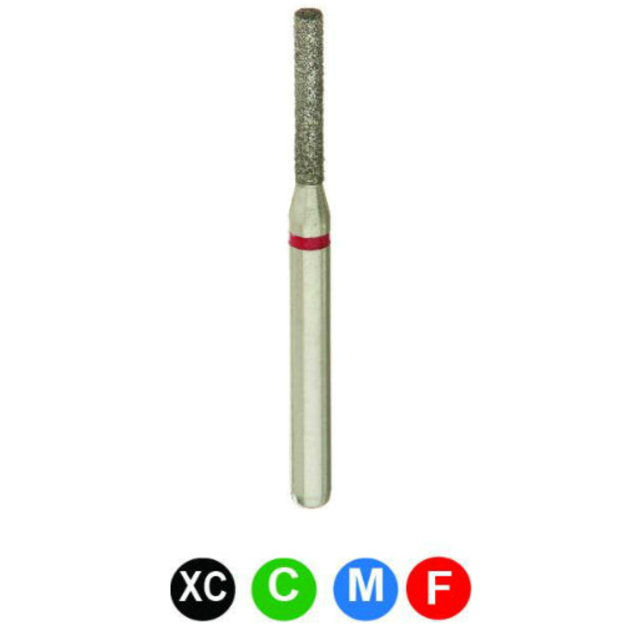 Diamond Burs, FG, Flat End Cylinder, Fine, Red, 1.2 mm, 837-012F, 5/Pk, B1SF product image