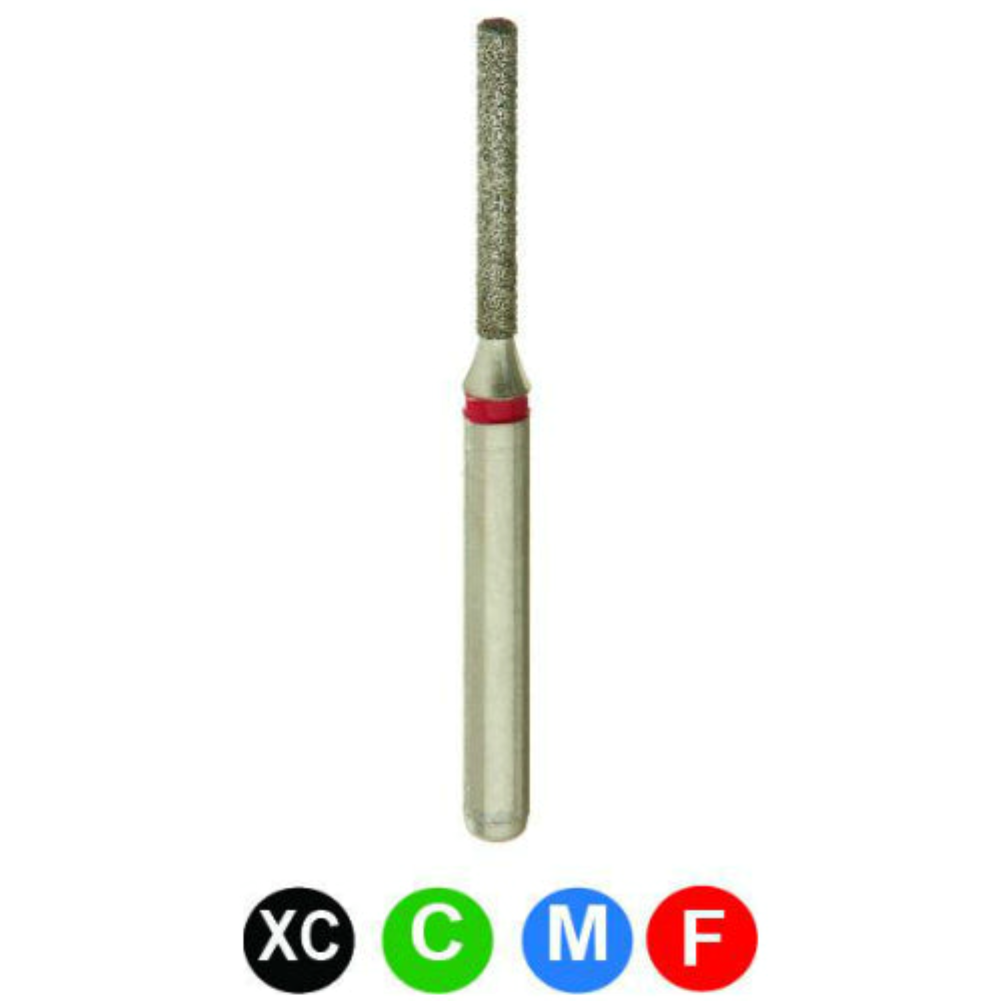 Diamond Burs, FG, Flat End Cylinder, Medium, Blue, 1.0 mm, 837-010M, 5/Pk, A13SL product image