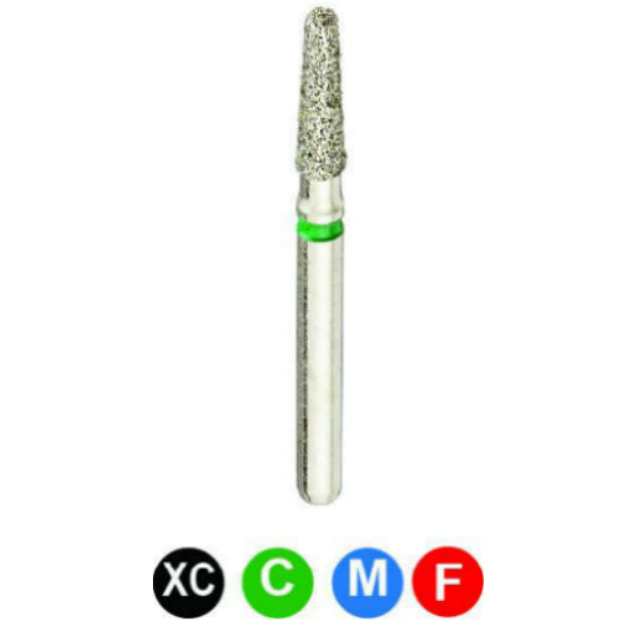 Diamond Burs, FG, Flat End Taper, Coarse, Green, 1.6 mm, 846-016C, 5/Pk, B4SSC product image
