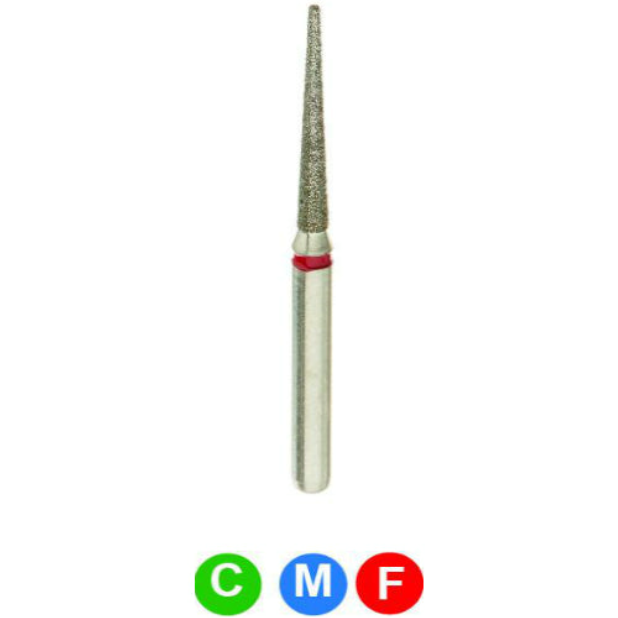 Diamond Burs, FG, Flat End Taper, Coarse, Green, 1.2 mm, 848-012C, 5/Pk, C1C product image