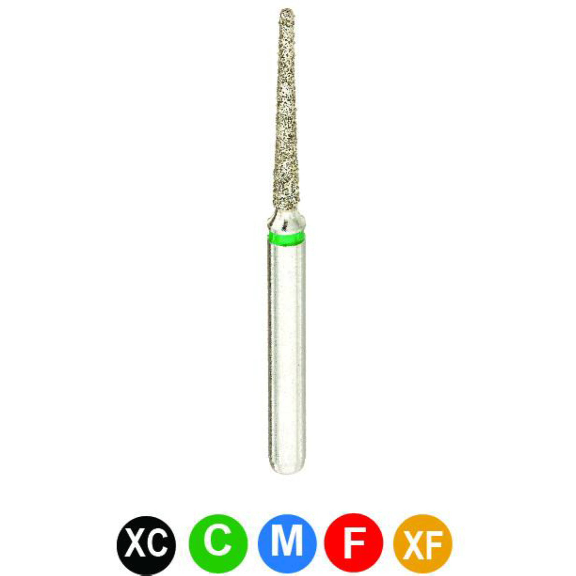 Diamond Burs, FG, Needle, Coarse, Green, 1.2 mm, 859-012C, 5/Pk, C6C product image