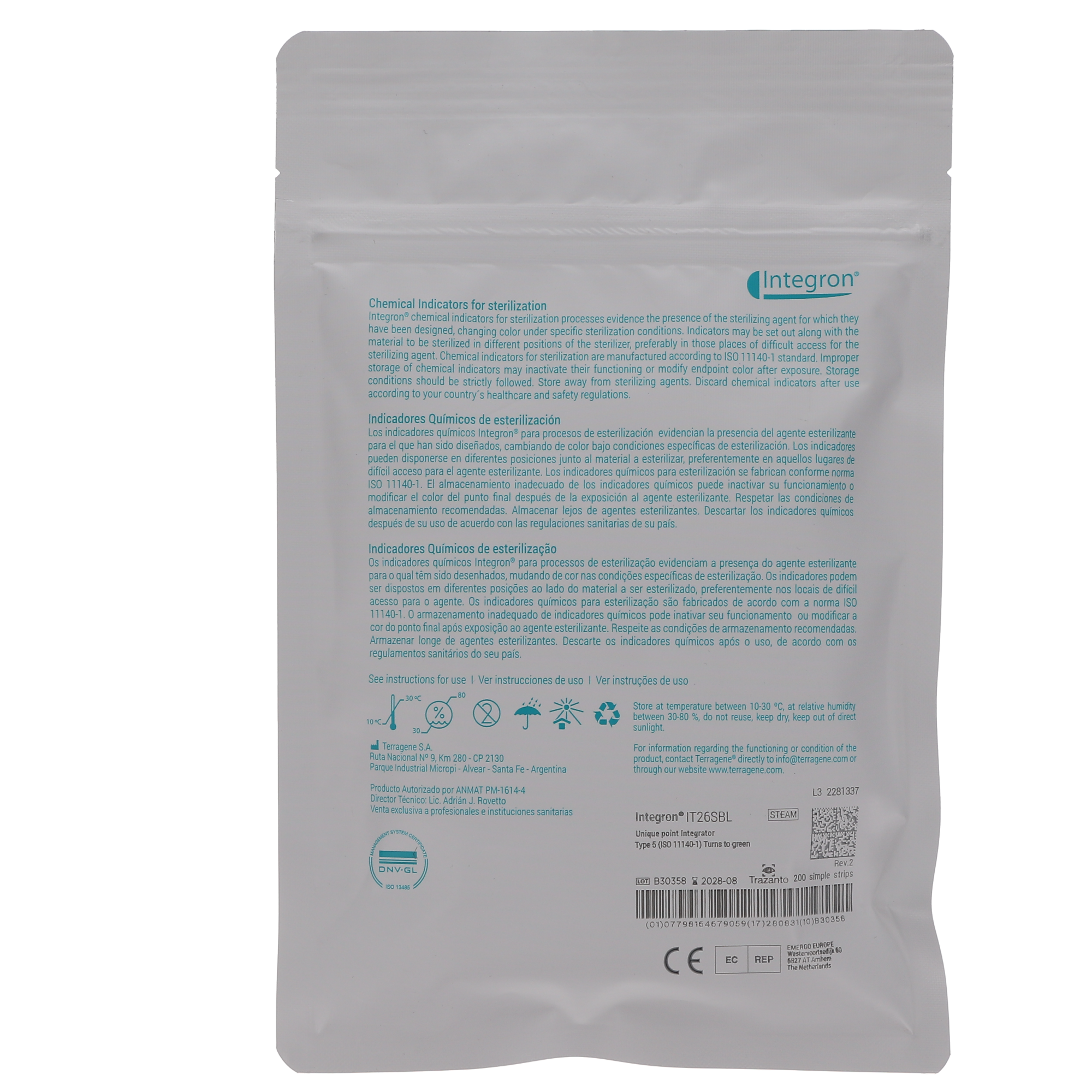 Integron, Class 5 Chemical Steam Integrators, 200/Pack thumbnail 4