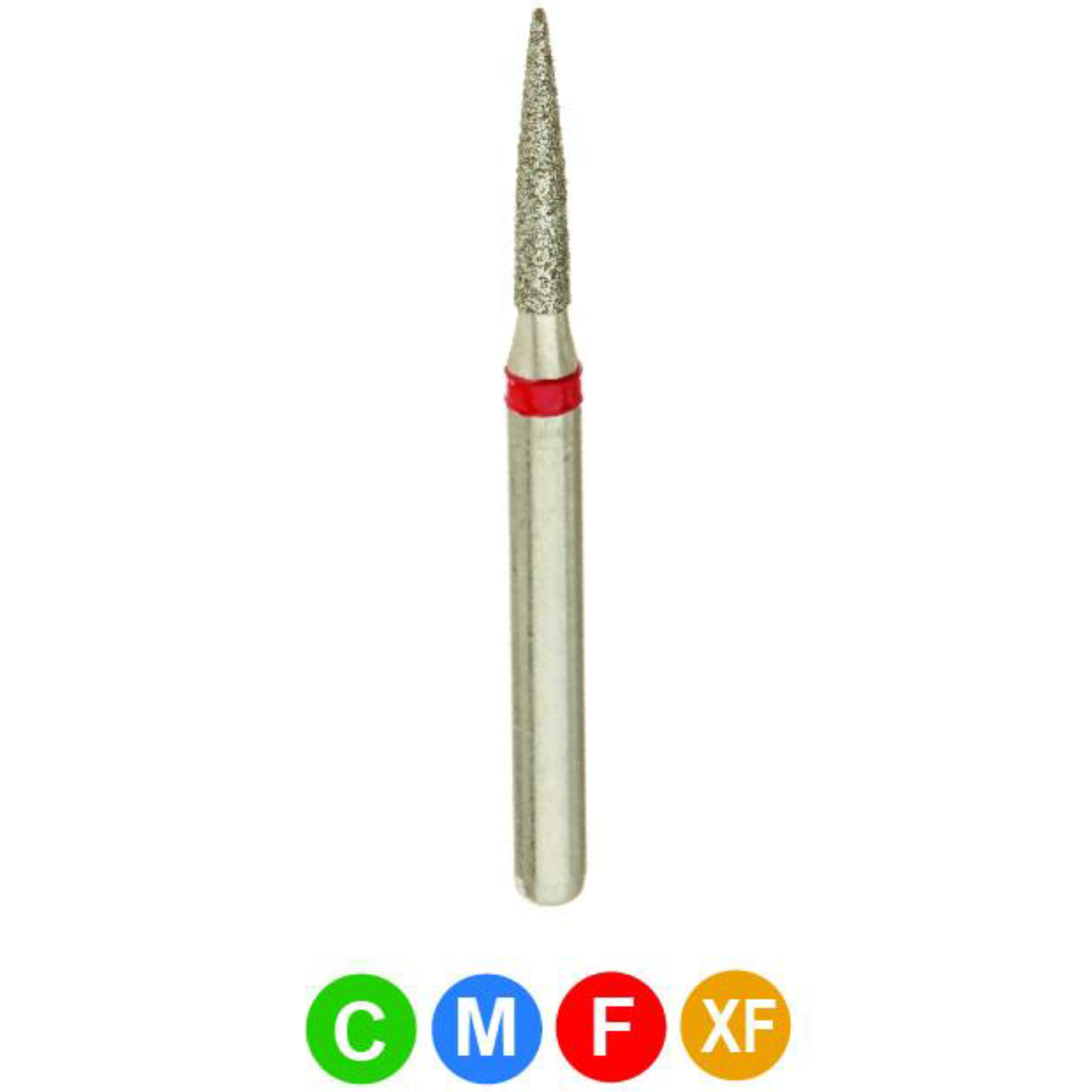 Diamond Burs, FG, Flame, Extra Fine, Yellow, 1.2 mm, 30011-012XF, 5/Pk, B8SSP product image