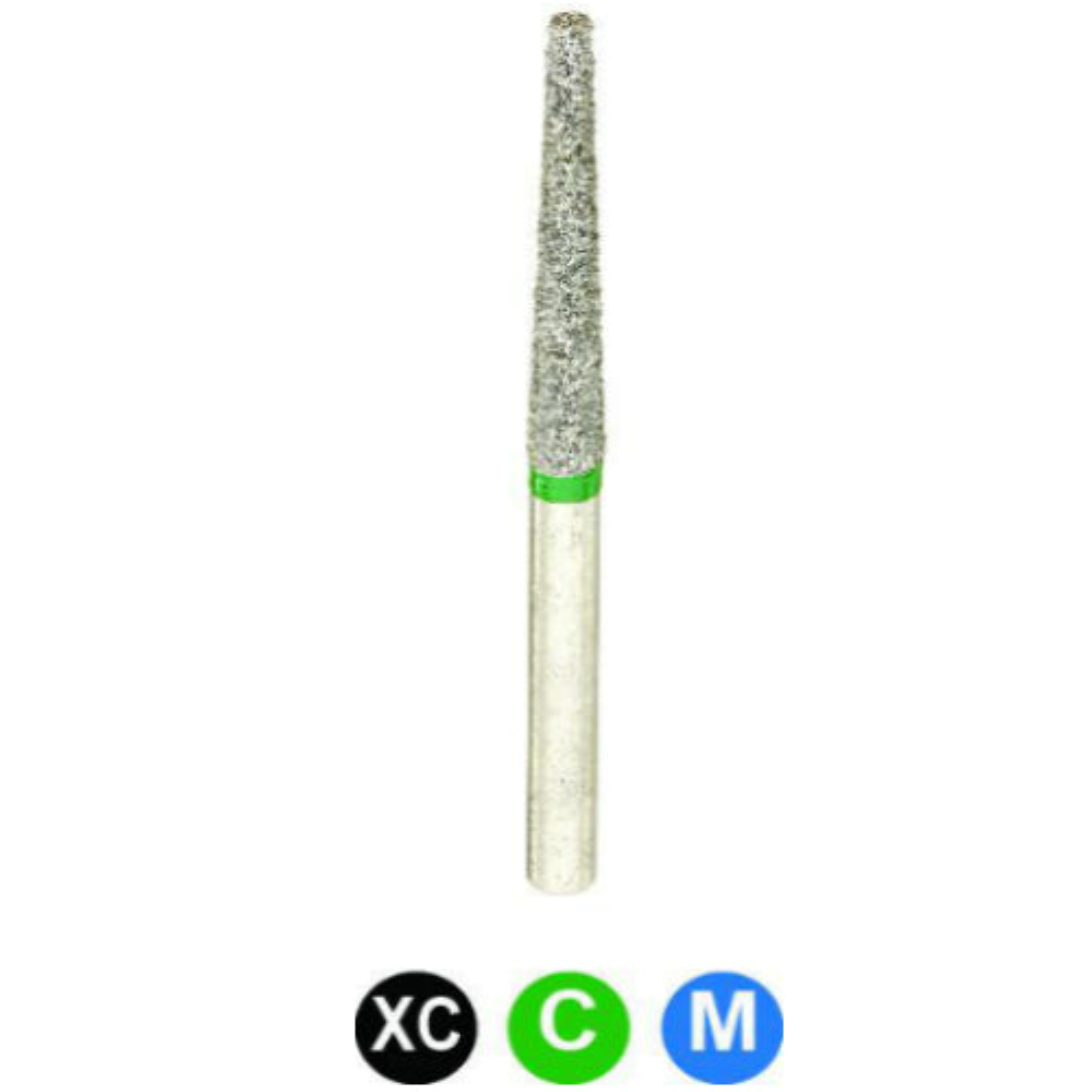 Diamond Burs, FG, Long Flat End Taper, Coarse, Green, 1.8 mm, 848L-018C, 5/Pk, C2LC product image