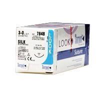 Look Sutures - Silk, 4-0, Black, 18", C17, 3/8 Circle Reverse Cutting 12mm product image