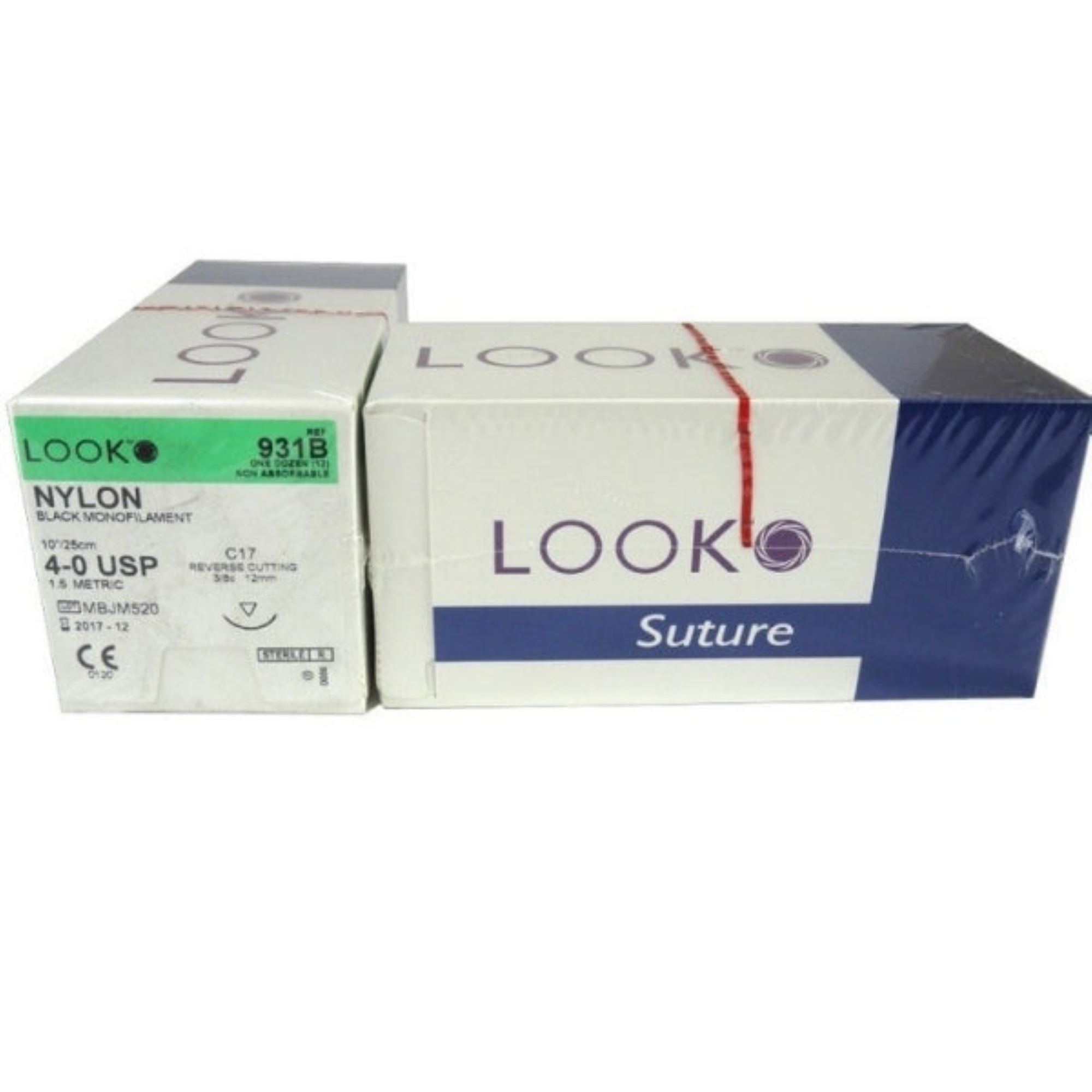 Look Sutures - Nylon, 4-0, Black, 10", C17, 3/8 Circle Reverse Cutting 12mm product image