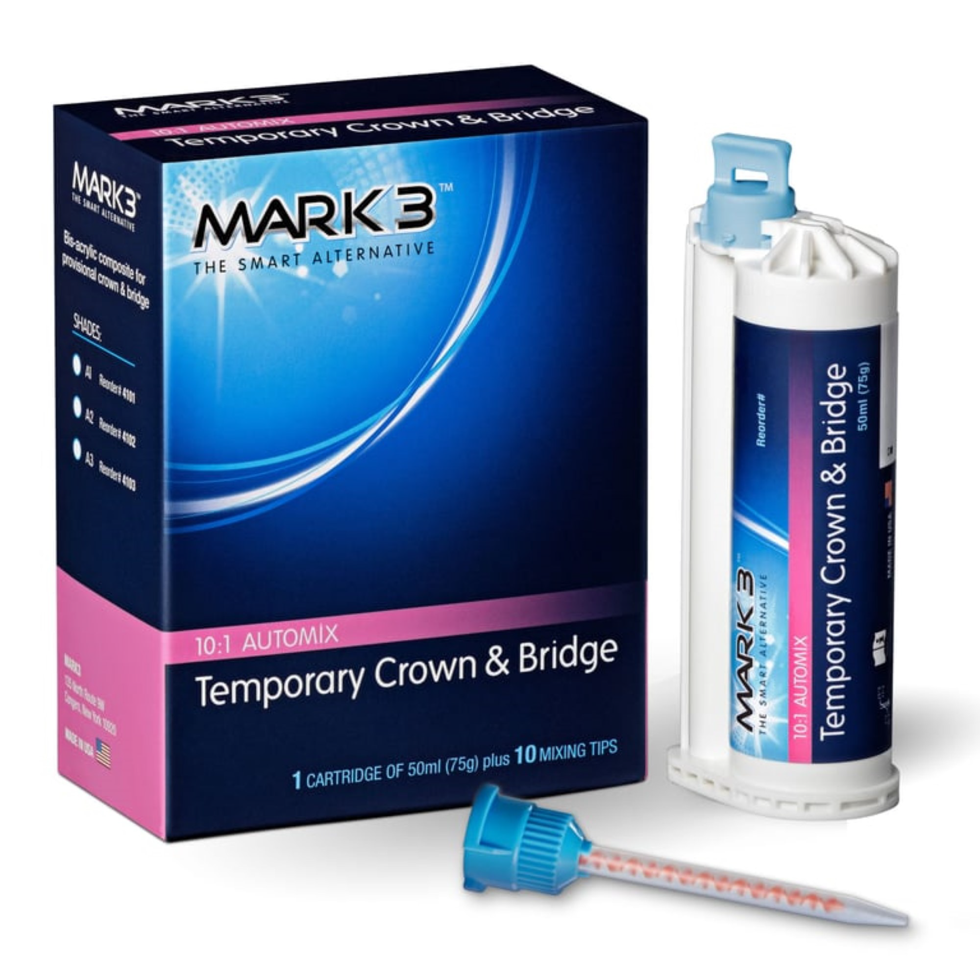 Temporary Crown & Bridge, A2, 10:1,  50ML, Cartridge (75gm.) & 10 Tips, 4102 product image