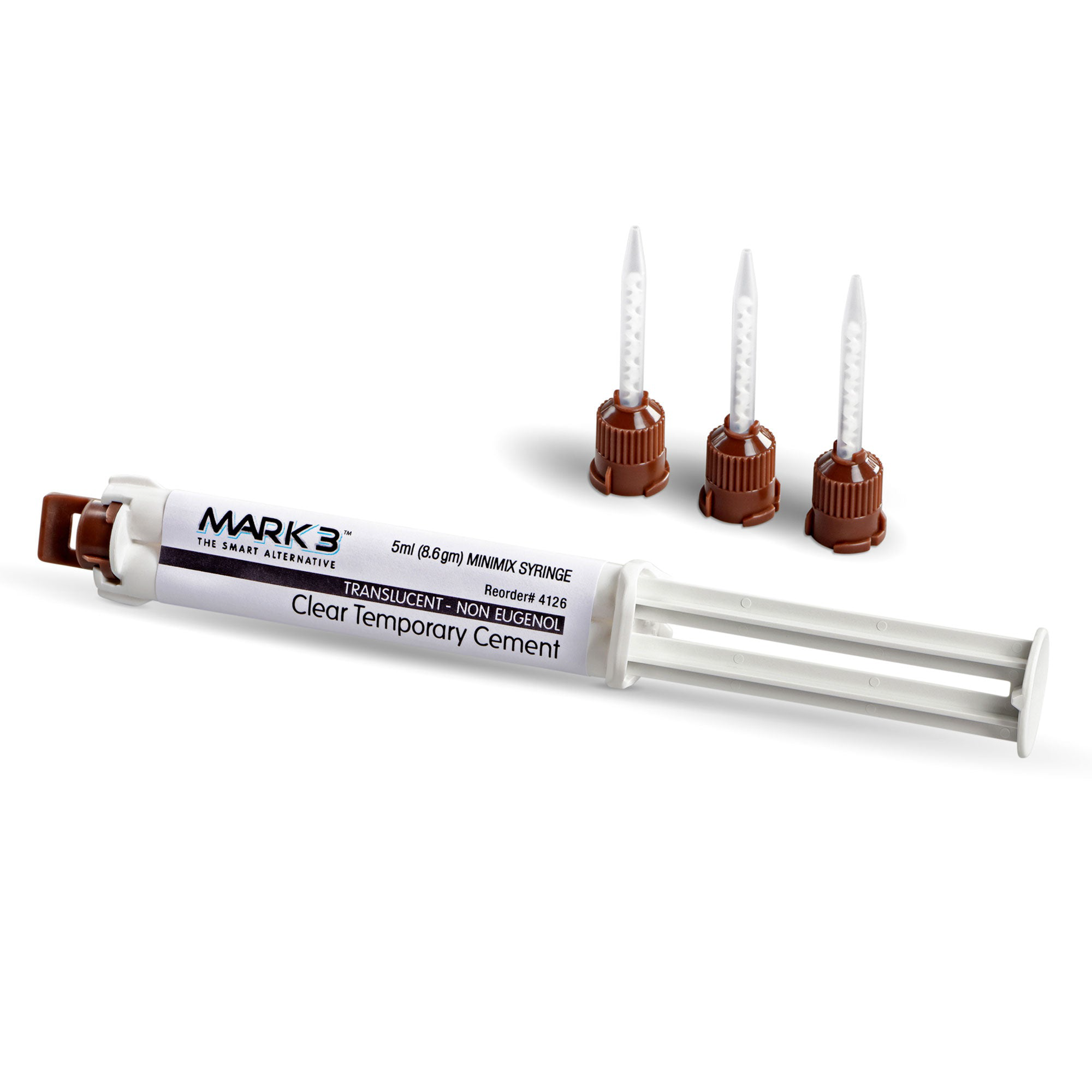 Mark3 - Temporary Cement Clear NE Automix Syringe 5ml. 1/bx. + 10 Mixing Tips - MARK3 image