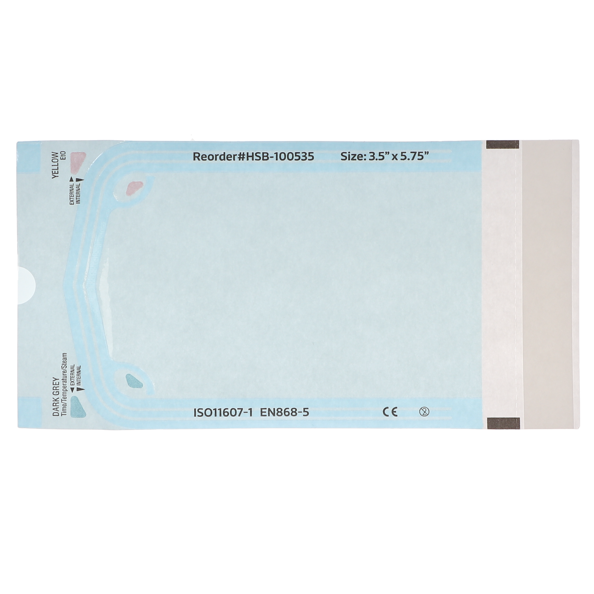 Sterilization Pouch, Class 4, Self-Sealing, Blue Film, 3.5"Â xÂ 5.75" 200/Pack, 100535 product image