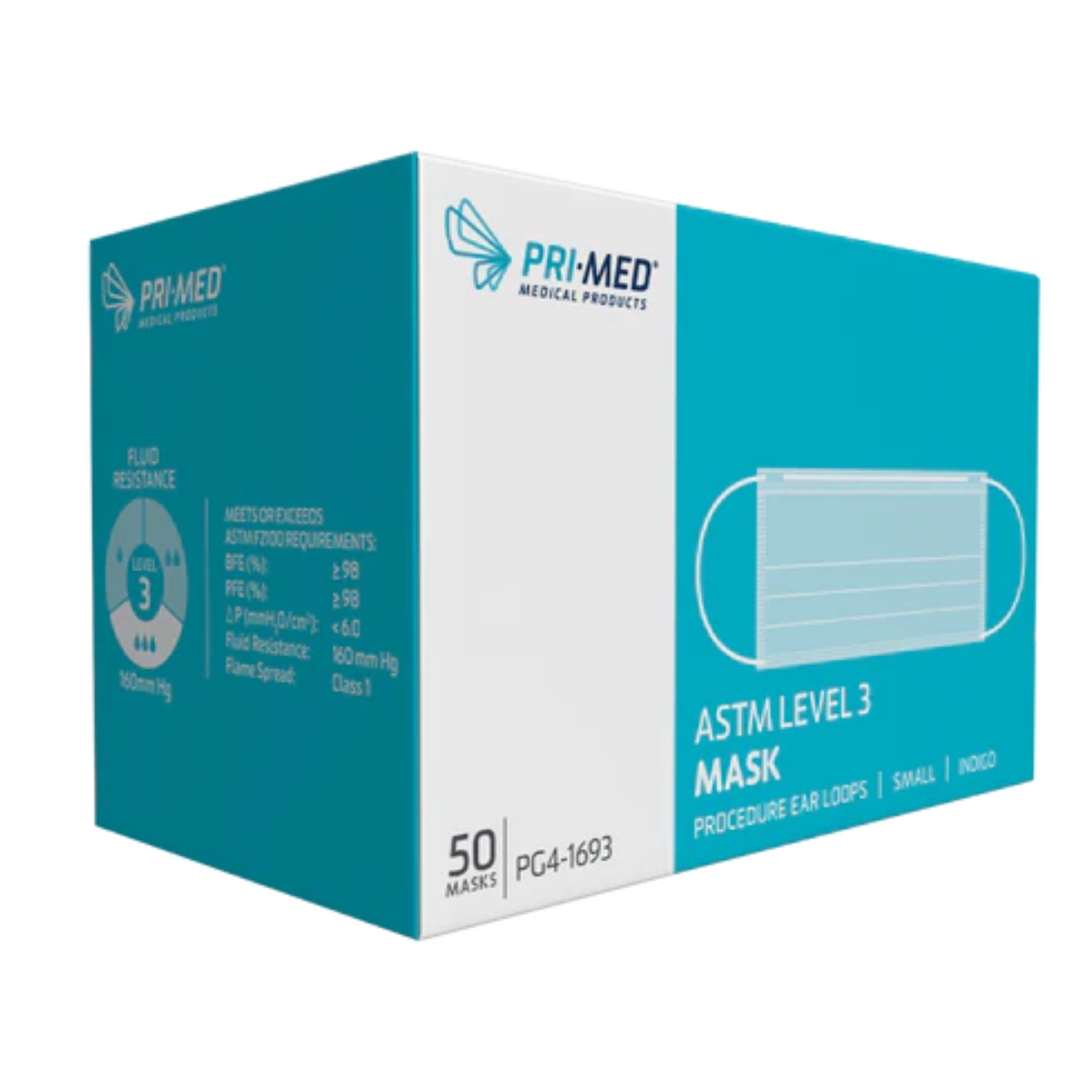 Earloop Mask,  Small Earloops, ASTM Level 3, Indigo, 50/Pk, PG4-1693 product image