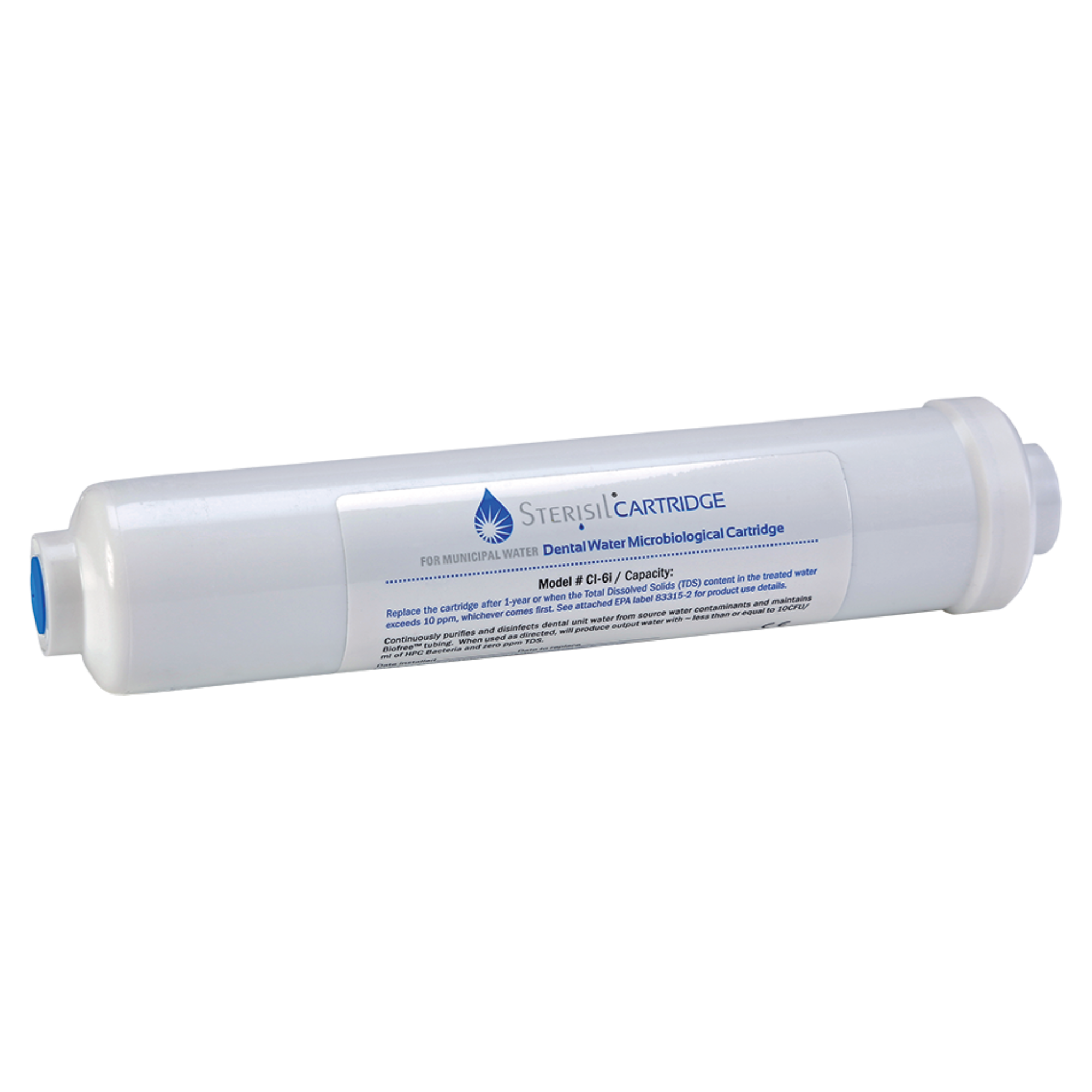 Dental Water Microbiological Inline Cartridge, Length 6 1/16" X Diameter 2 1/2", 1/Pk, Cl-3i product image