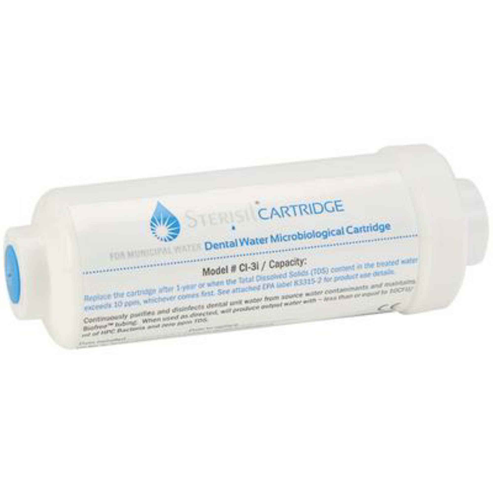 Dental Water Microbiological Inline Cartridge, Length 10 1/8" X Diameter 2 1/2", 1/Pk, Cl-9i product image