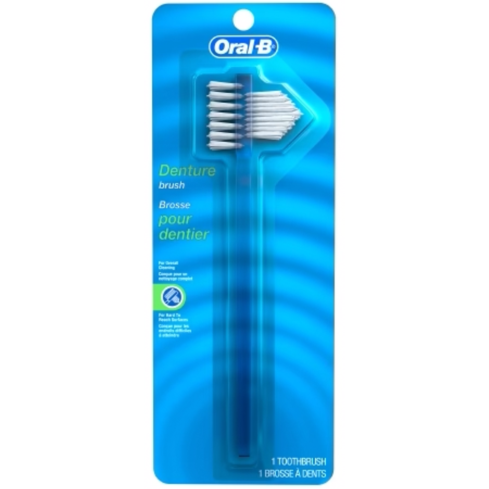 P&amp;G - Oral-B Denture Toothbrush, Hard Blister Card, 6/pk, 72 pk/cs product image