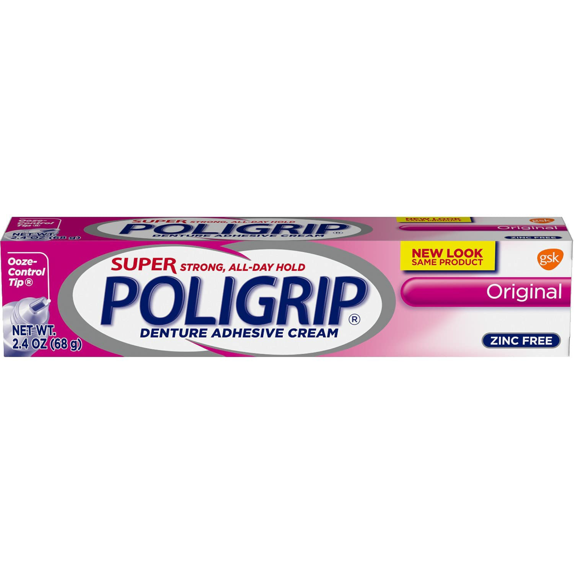 Super Poligrip® Original Denture Adhesive Cream, 2.4 oz. tube, 6/pkg, 4 pkg/cs (24 tubes total) product image