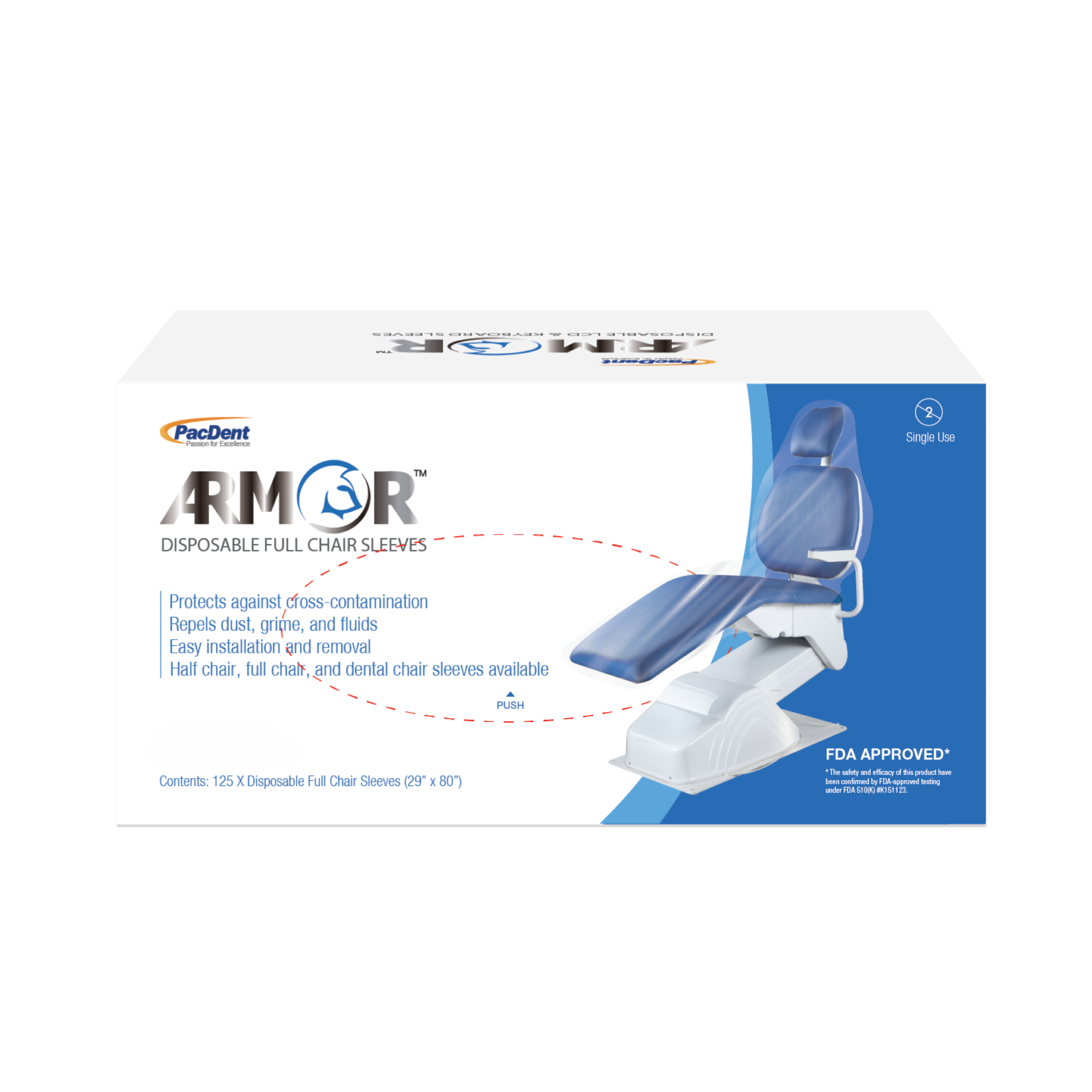 Armor Slip & Grip Full Chair Sleeves, Clear Plastic, 48" x 56", Box of 150 product image