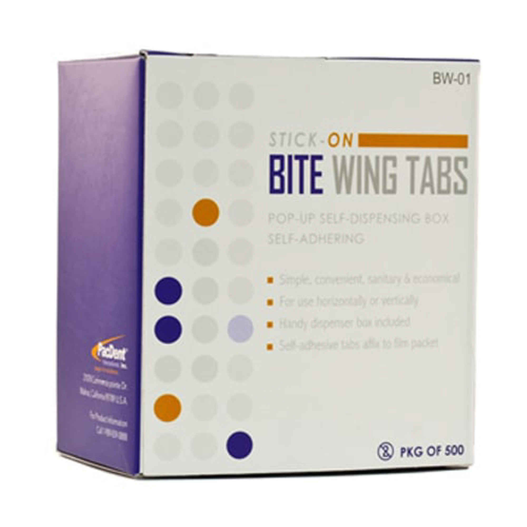 Pac-Dent Bite Wing Tabs, Stick-On, 500/Bx product image