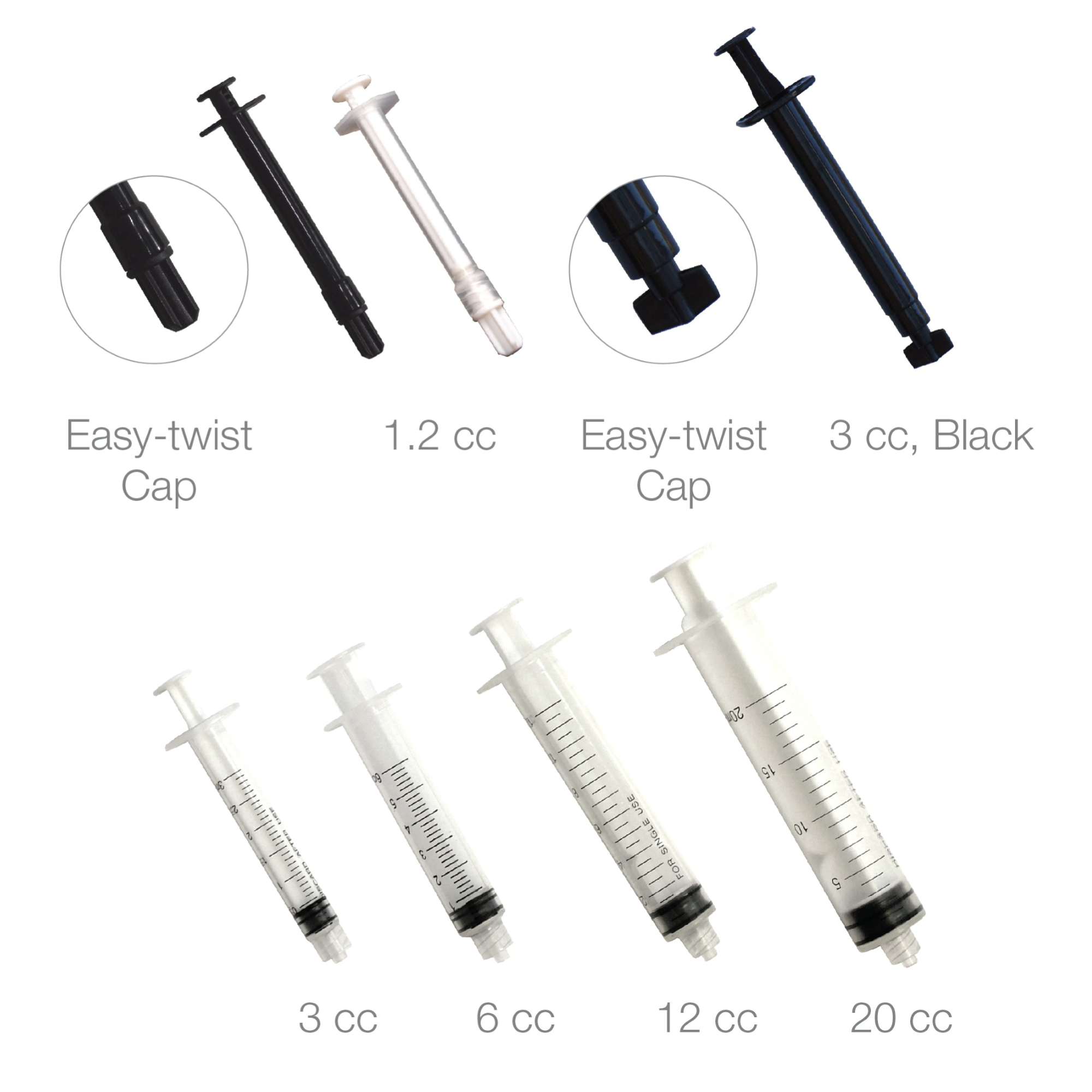 Pac-Dent Luer-Lock Endo Irrigation Syringes, 12 cc, disposable, Non-Sterile product image