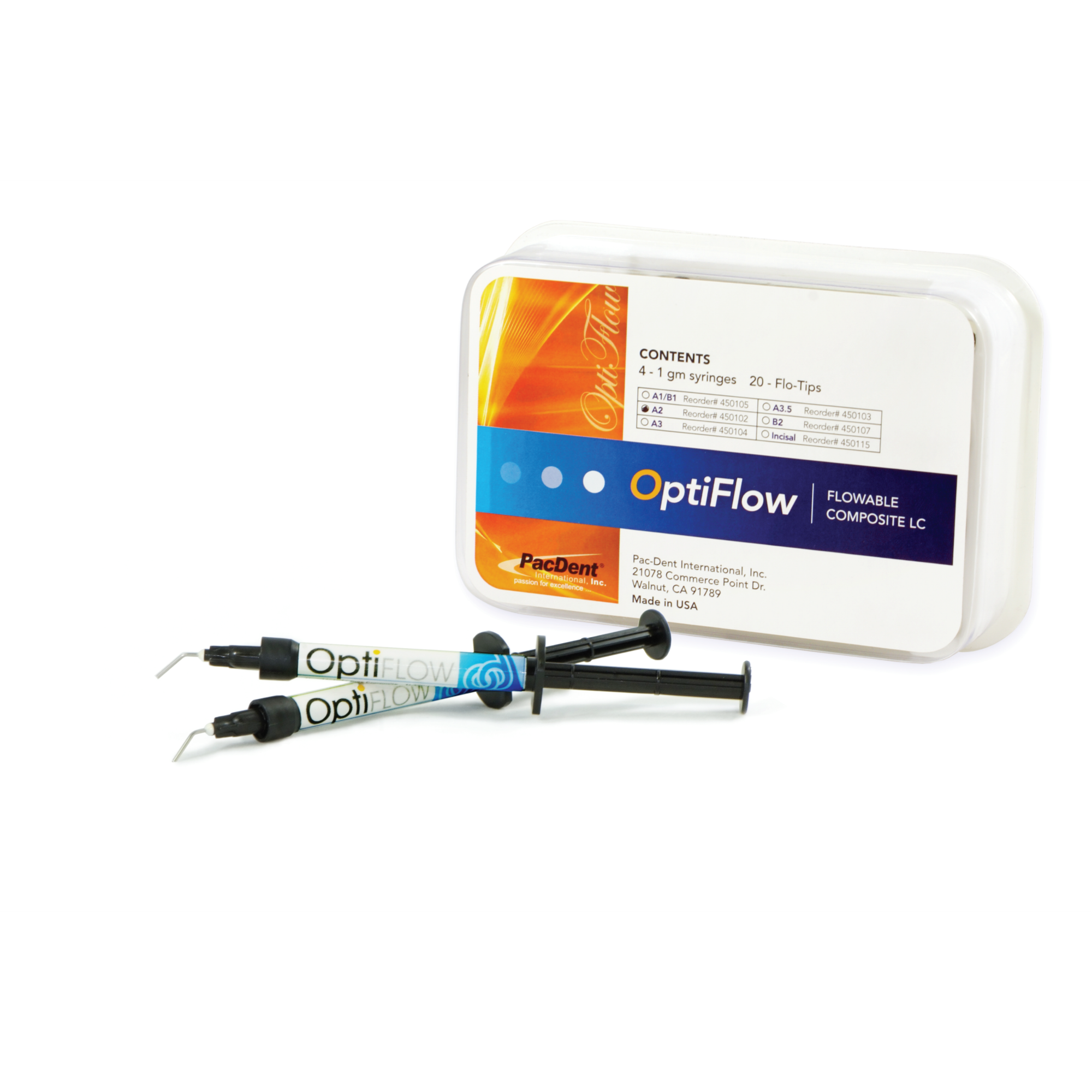 OptiFlow Flowable Composites, Shade A1/B1, package of 4 x 1 gm syringes and 10 product image