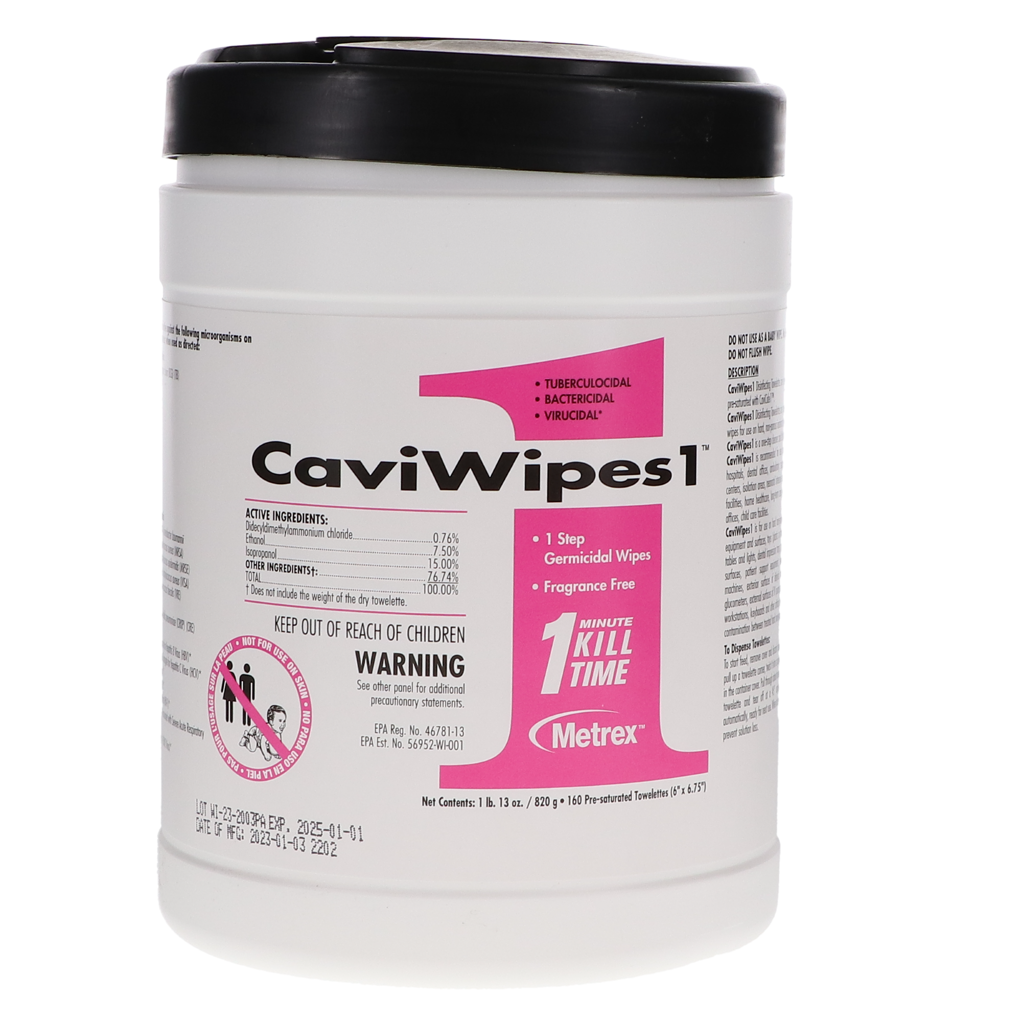 CaviWipes1, 6" x 6.75", Large, 160/Pk product image