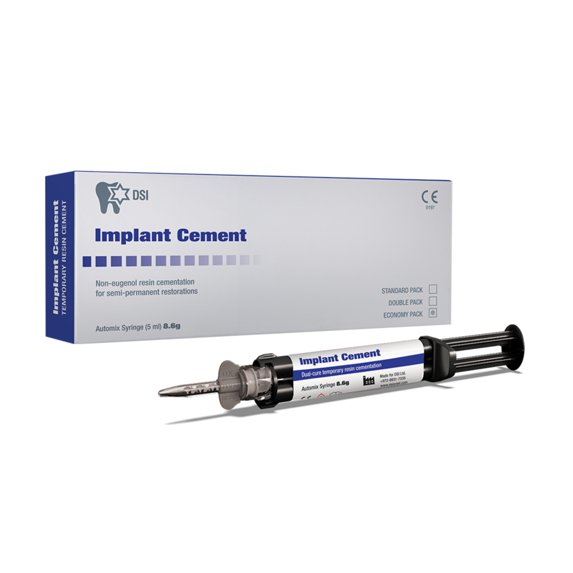 Implant Cement 8.6G 5Ml Automix syr & 10 Tips. Temporary Dual-Cure Eugenol-Free, DS-IMPC1 product image