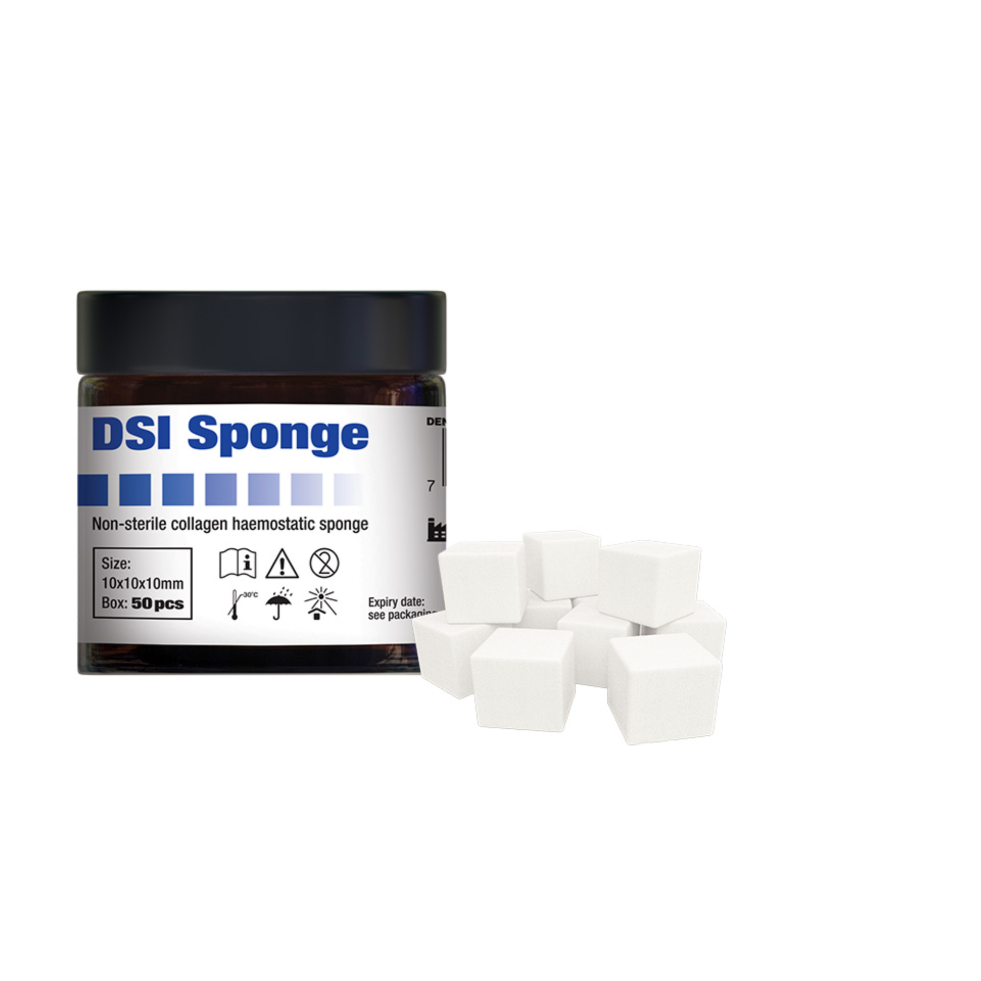 Absorbable Hemostatic Gelatin Sponges 50 Per Jar. Non-Sterile. Quick & Effective Hemostasis, DSP-50 product image