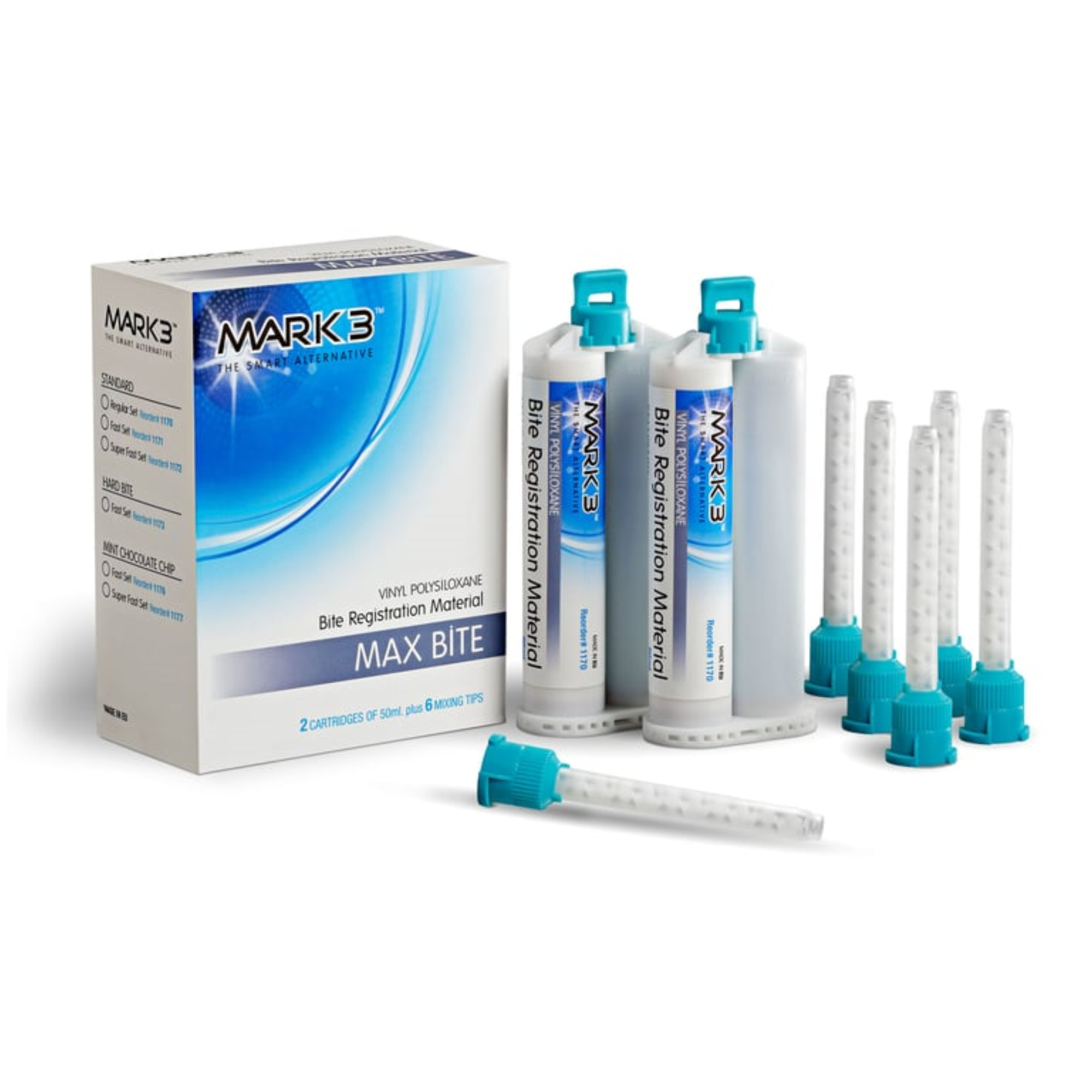 MAX BITE Bite Registration Mint Chocolate Chip Super Fast 2/bx. + 6 Mixing Tips, 1177 product image