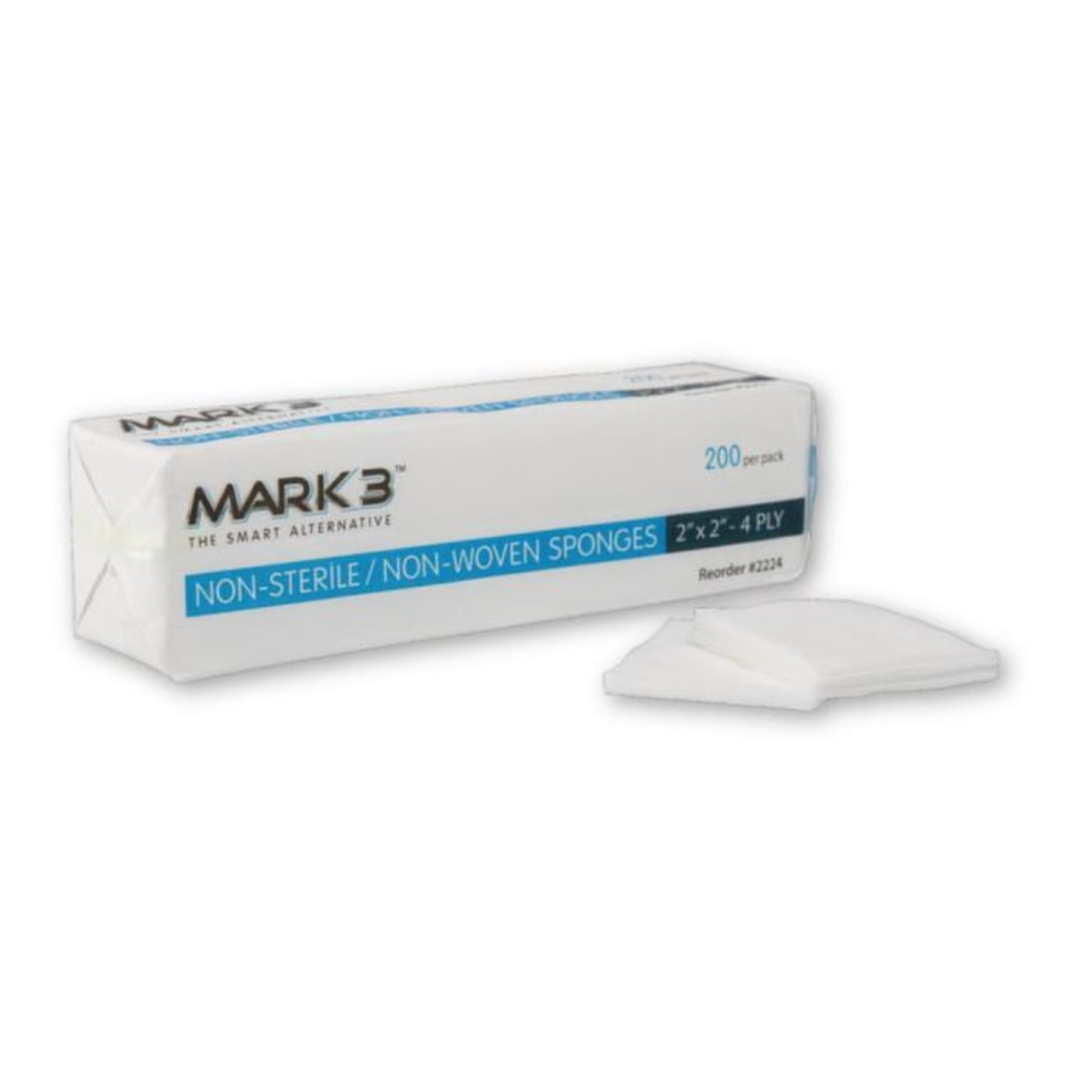 Sponges Non Woven Non Sterile 2" x 2" 4Ply 5000/cs, 2224 product image